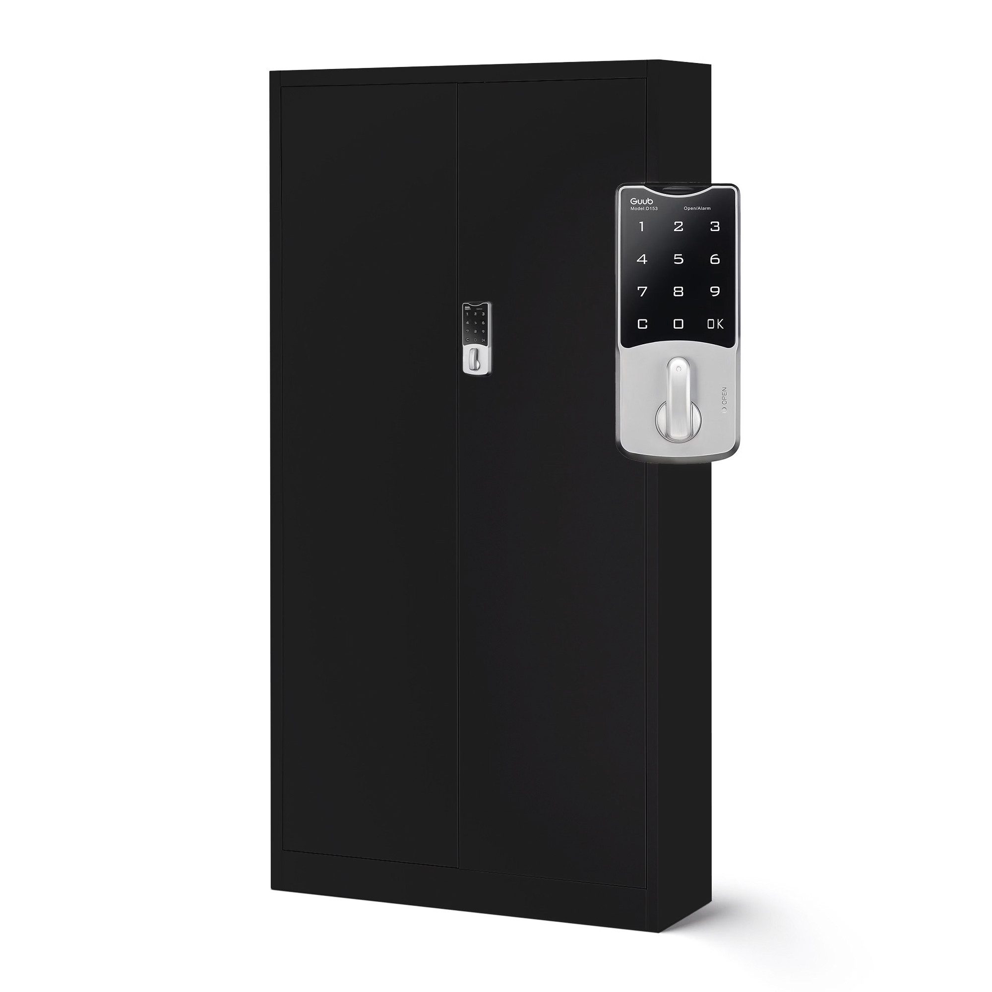 Jan Nowak Aktenschrank Metall Büroschrank Zahlenschloss 90 cm DANIEL 4 Böden Stahl (Aktenschrank Büro Kanzlei Praxis ohne Schlüssel Kombinationsschloss, Stahl 0,6 mm 185 x 90 x 40 cm Wandmontage robust langlebig) Pulverbeschichtet 50 Ordner 13 Farben