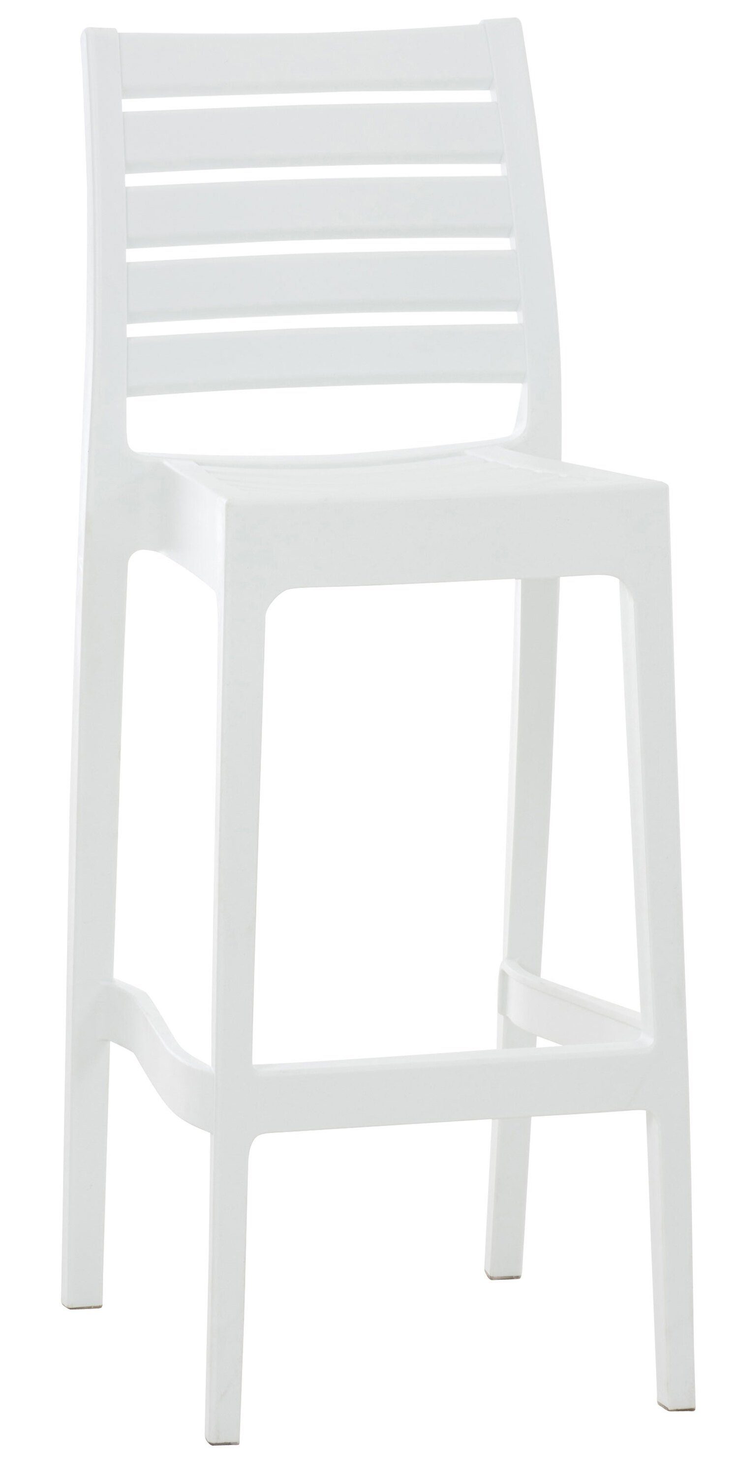 TPFLiving Barhocker Ares (mit angenehmer Fußstütze - Hocker für Theke & Küche), Gestell Kunststoff - Sitzfläche: Kunststoff Weiß