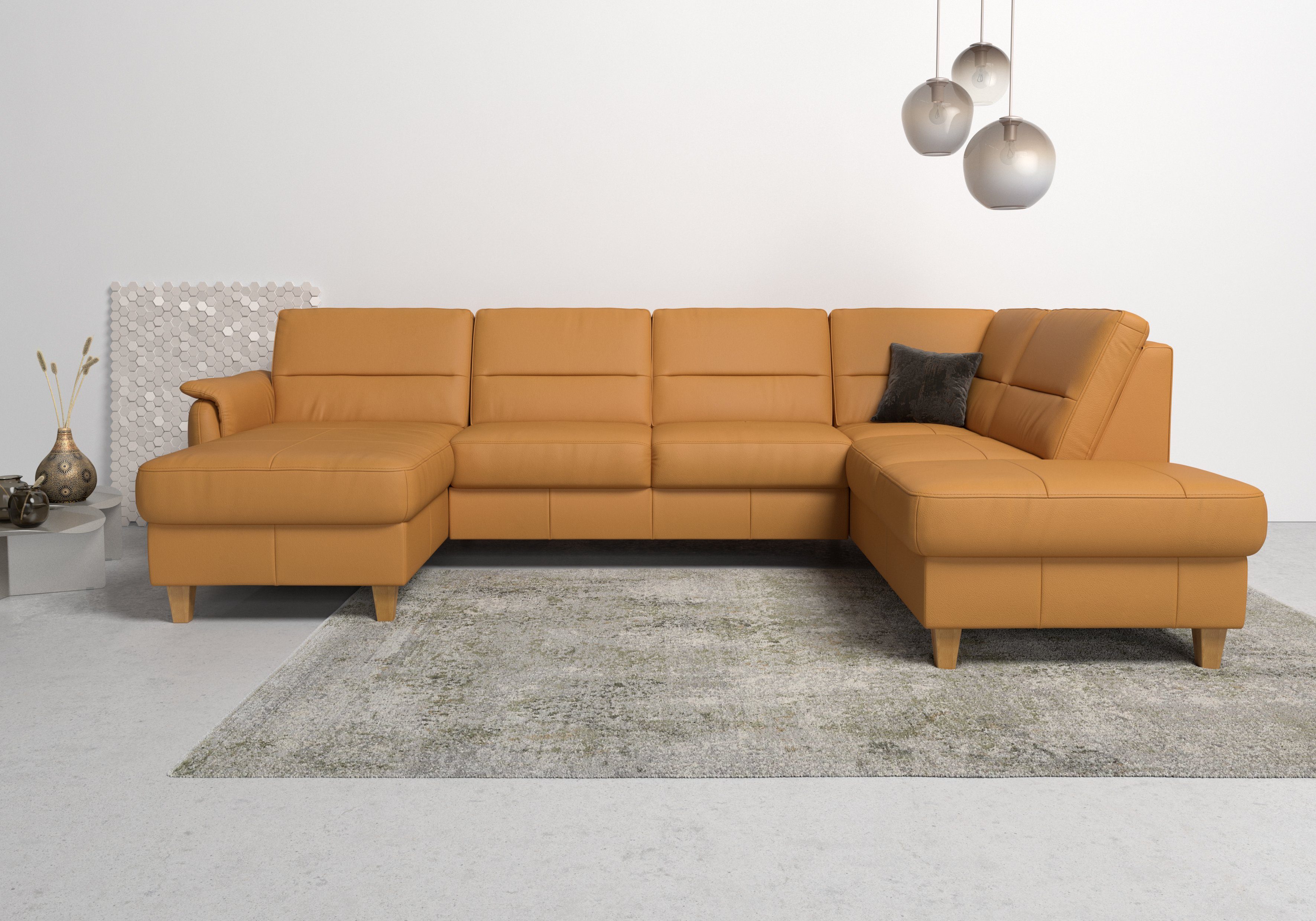 Home affaire Wohnlandschaft Palmera U-Form, B: 308 cm, optional Bettfunktion & Bettkasten, Federkern