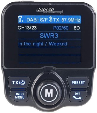 auvisio FMX-680.dab DAB+ Auto DAB-Empfänger KFZ-Transmitter Stromversorgung: 12/24 Volt über Kfz-Zigarettenanzünder