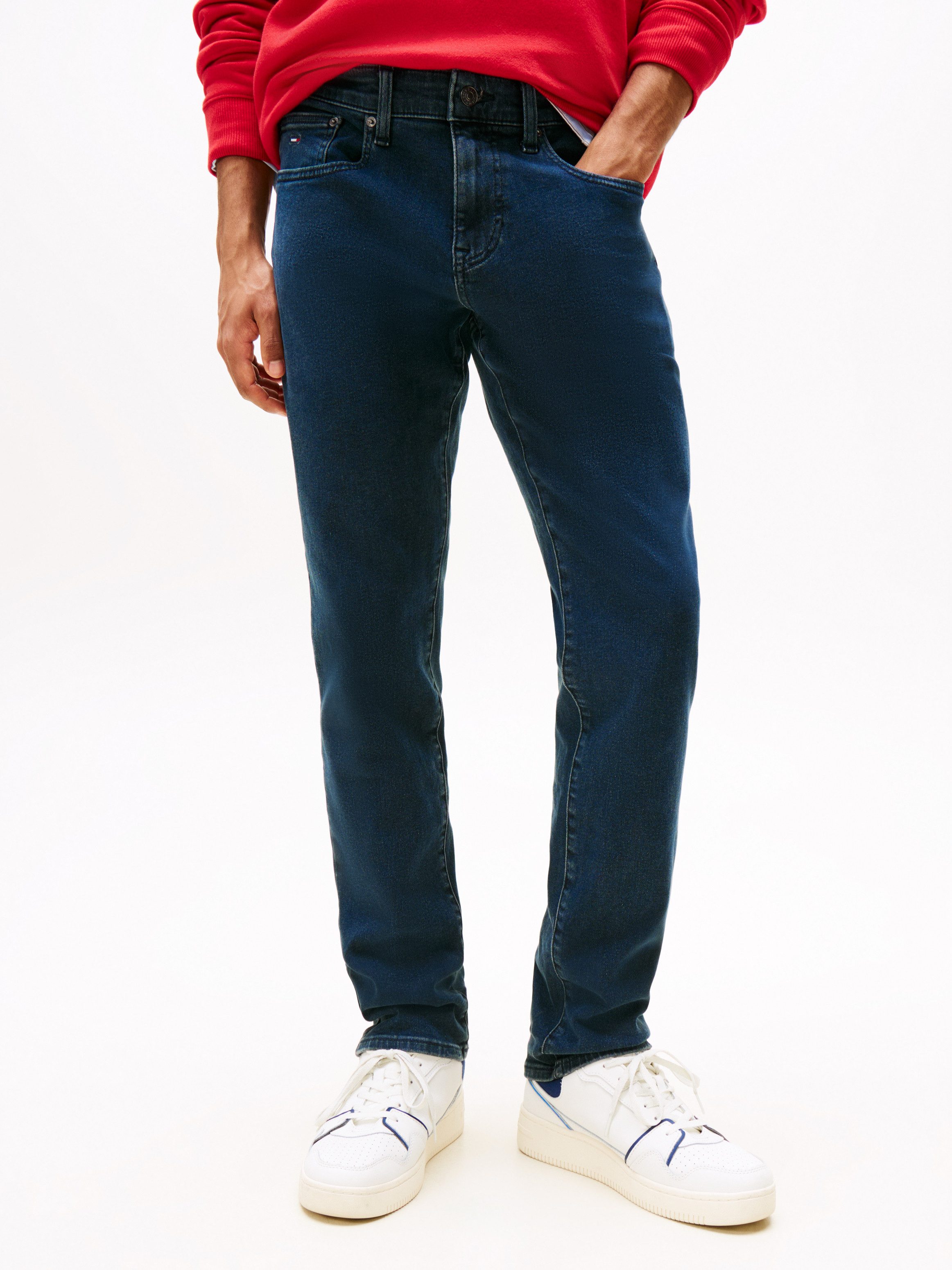 Tommy Jeans Gerade Jeans Scanton Slim Mit Markenlabel aus Leder hinten