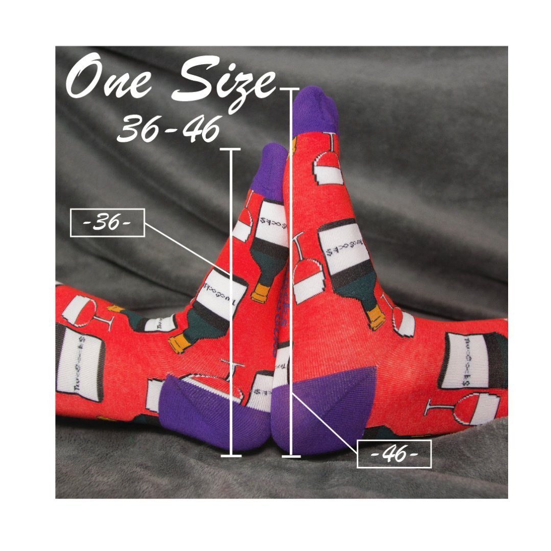 TwoSocks Freizeitsocken Wein Socken lustige Socken Herren & Damen aus Baumwolle, Einheitsgröße