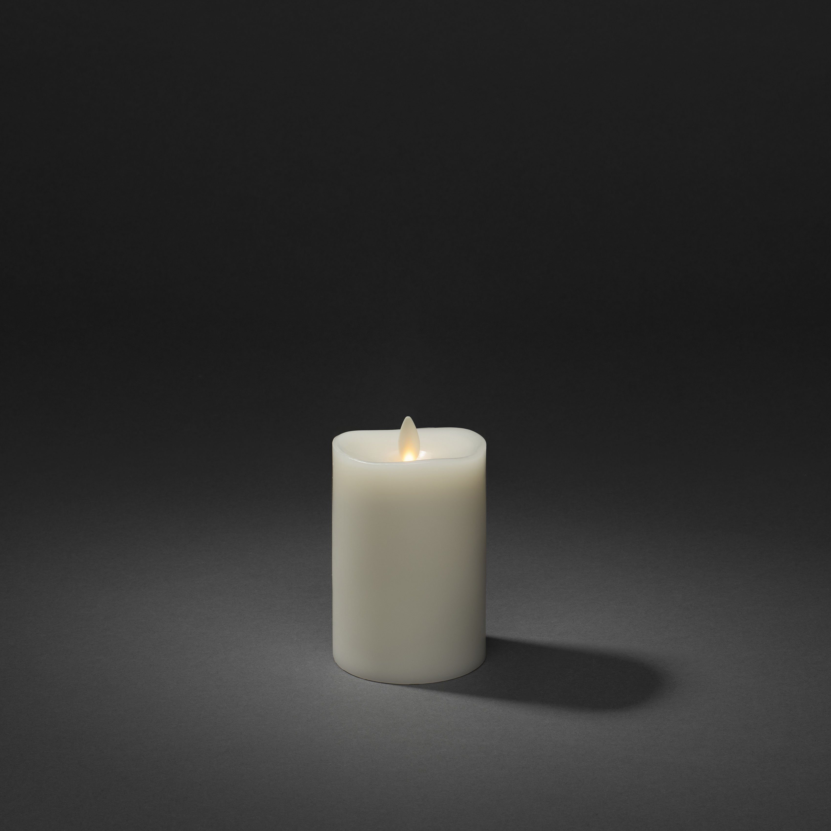 KONSTSMIDE LED-Kerze (1-tlg), LED Echtwachskerze cremeweiß, mit 3D Flamme und geschmolzener Kante