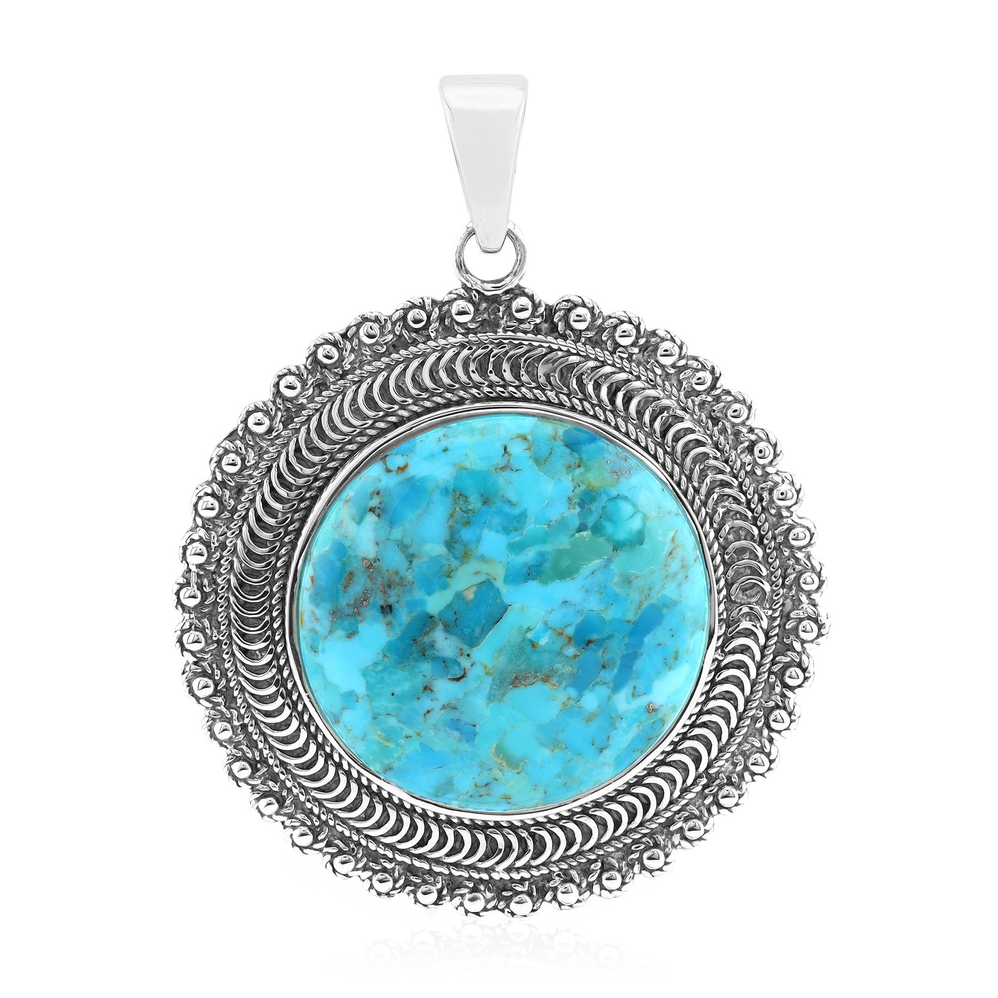 Cavill Kettenanhänger Cavill blauer Kingman Mohave-Türkis 25,02 ct Anhänger 925 Silber (1-tlg)
