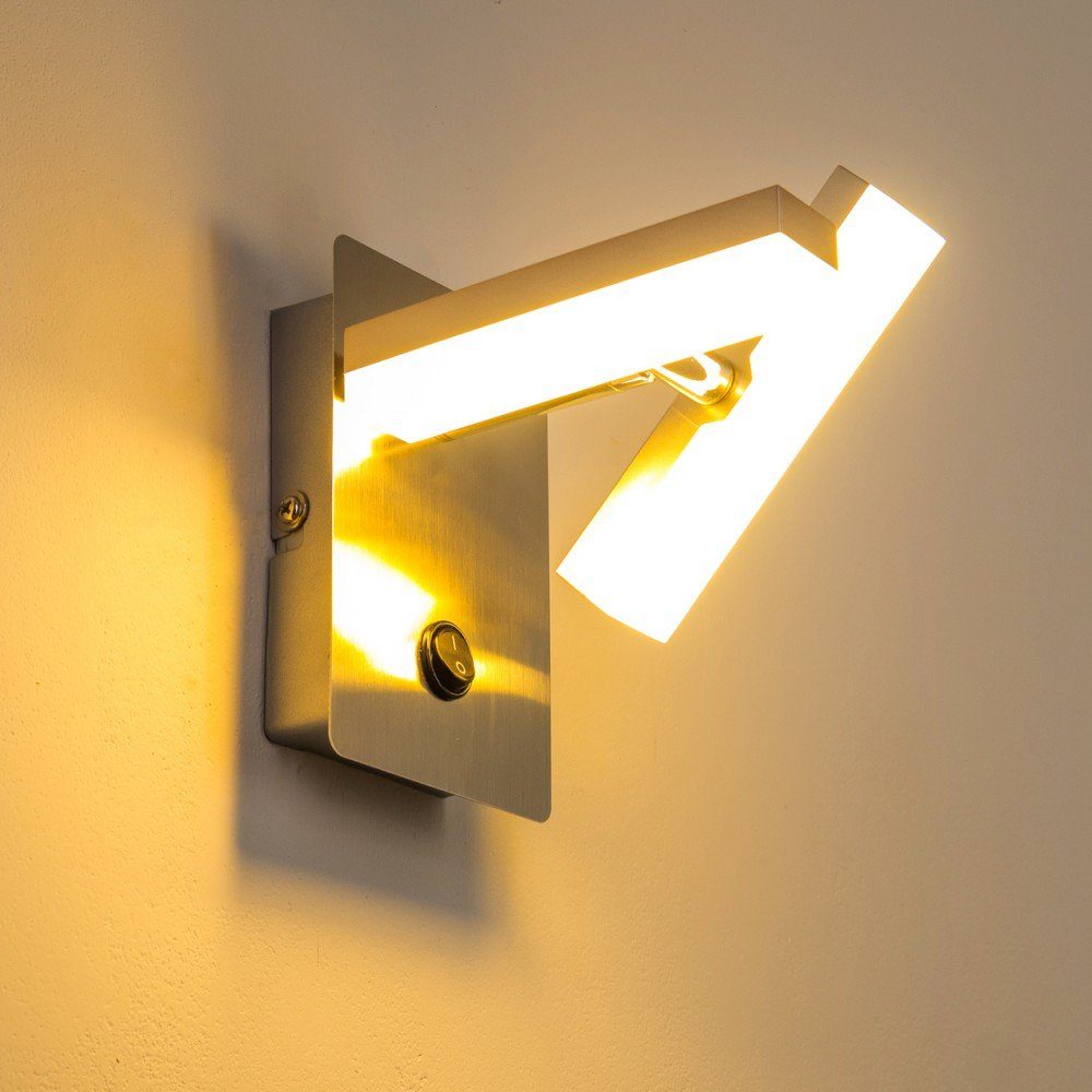 chrom, in 350 aus Wandlampe 3000 LED verstellbaren Metall Wandleuchte Lumen »Trieste« Leuchtenköpfen, Kelvin, hofstein mit