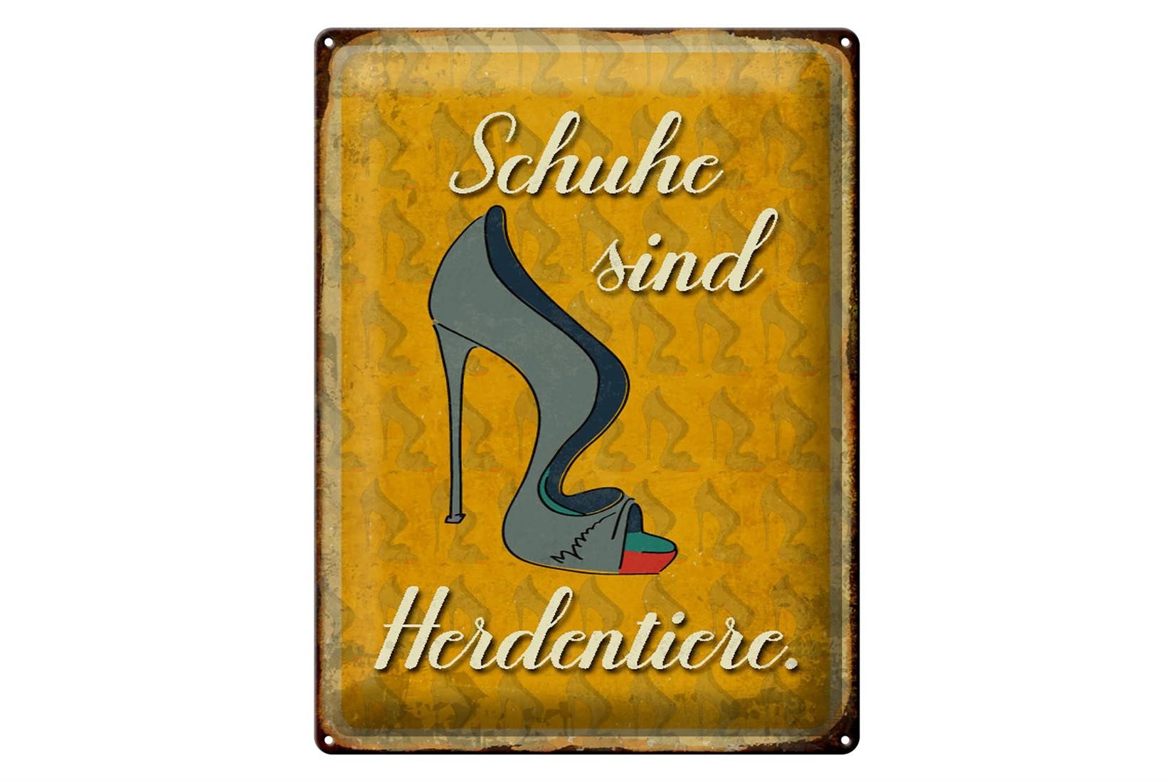 Metallschild Spruch 30x40cm Schuhe sind Herdentiere