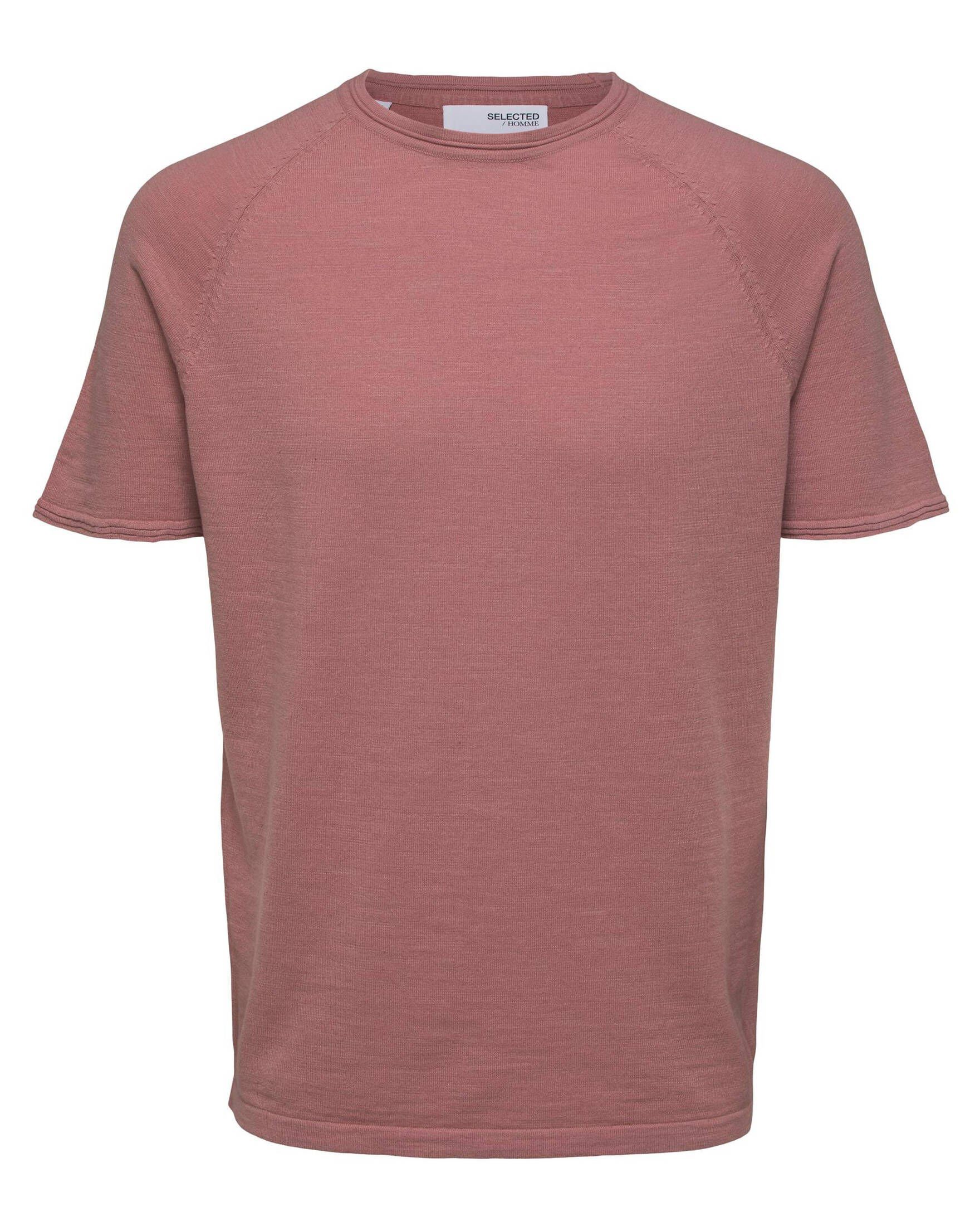 Herren (1-tlg) (70) SELECTED T-Shirt rose HOMME SLHSUNNY T-Shirt