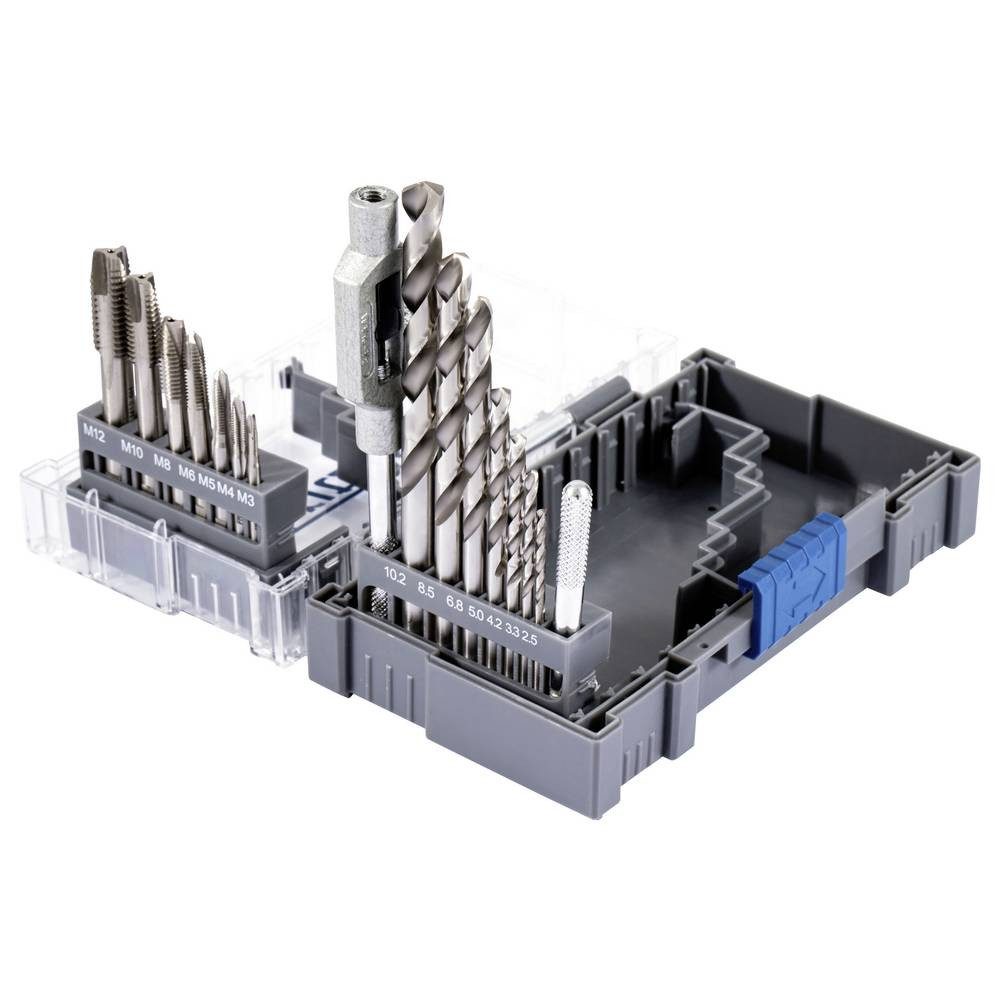 FRITZFURT Gewindebohrer Maschinengewindebohrer-Set 15teilig 2.5 mm, 3.3 mm, 4.2 mm, 5 mm, 6.7