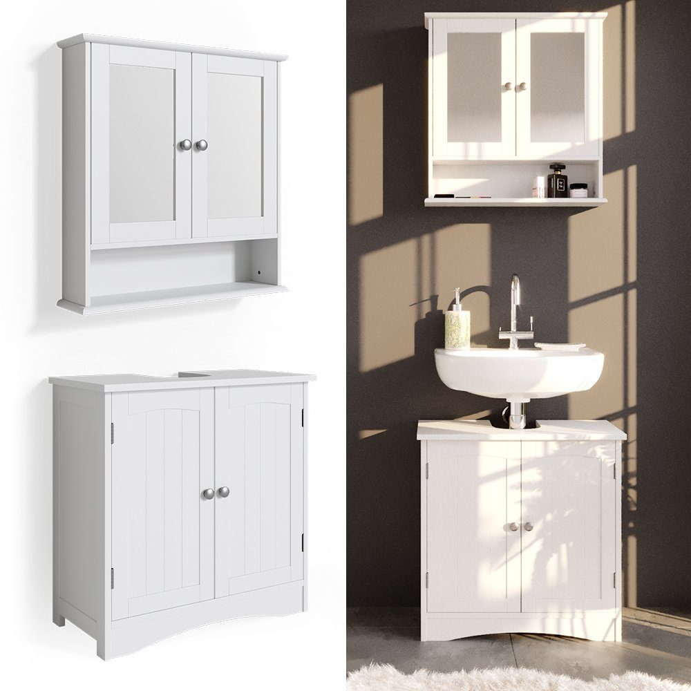 Vicco Badmöbel-Set Bianco, Weiß, 2 Teile, günstig online kaufen