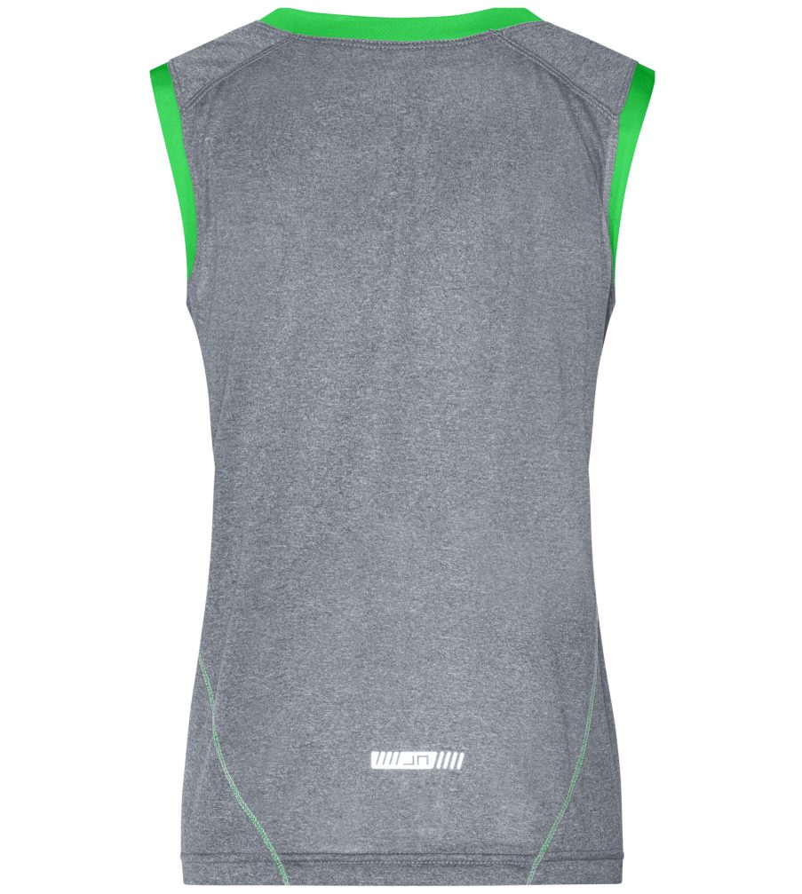 Sportliches grey-melange/green (Doppelpack, James Doppelpack Lauftop schnell Damen & trocknend Nicholson Feuchtigkeitsregulierend Lauftop aus FunktionspolyesterJN469 und 2er-Pack)