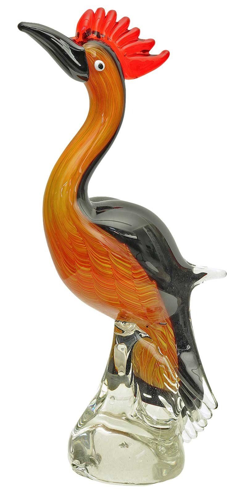 Aubaho Dekoobjekt Glasfigur Kranich Figur Vogel Glas im Murano Antik Stil 32cm