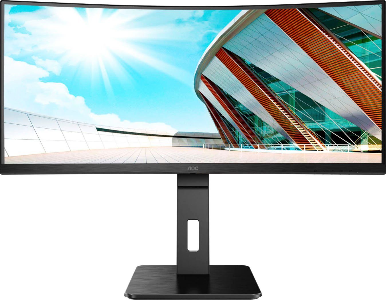 AOC CU34P2A Curved-Gaming-Monitor (86,4 cm/34 ", 3440 x 1440 px, UWQHD, 1 ms Reaktionszeit, 100 Hz, VA LCD)