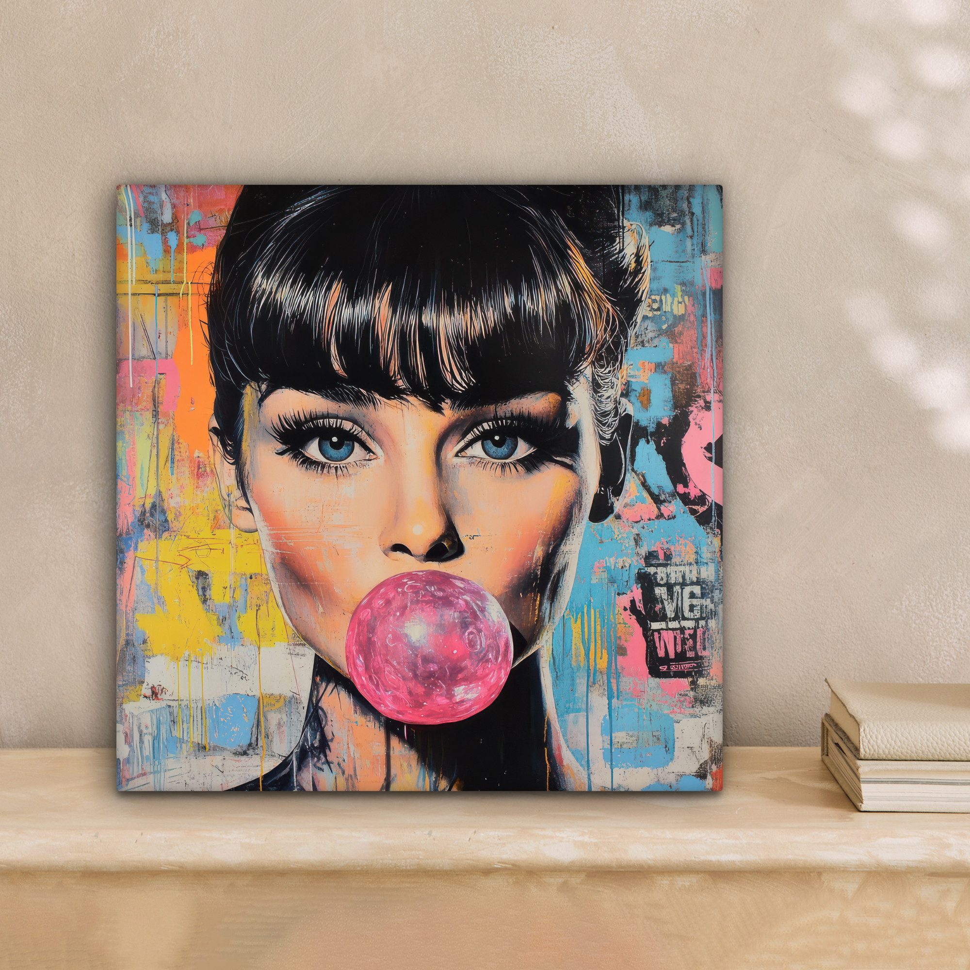 OneMillionCanvasses® Leinwandbild Kaugummi - Frau - günstig online kaufen