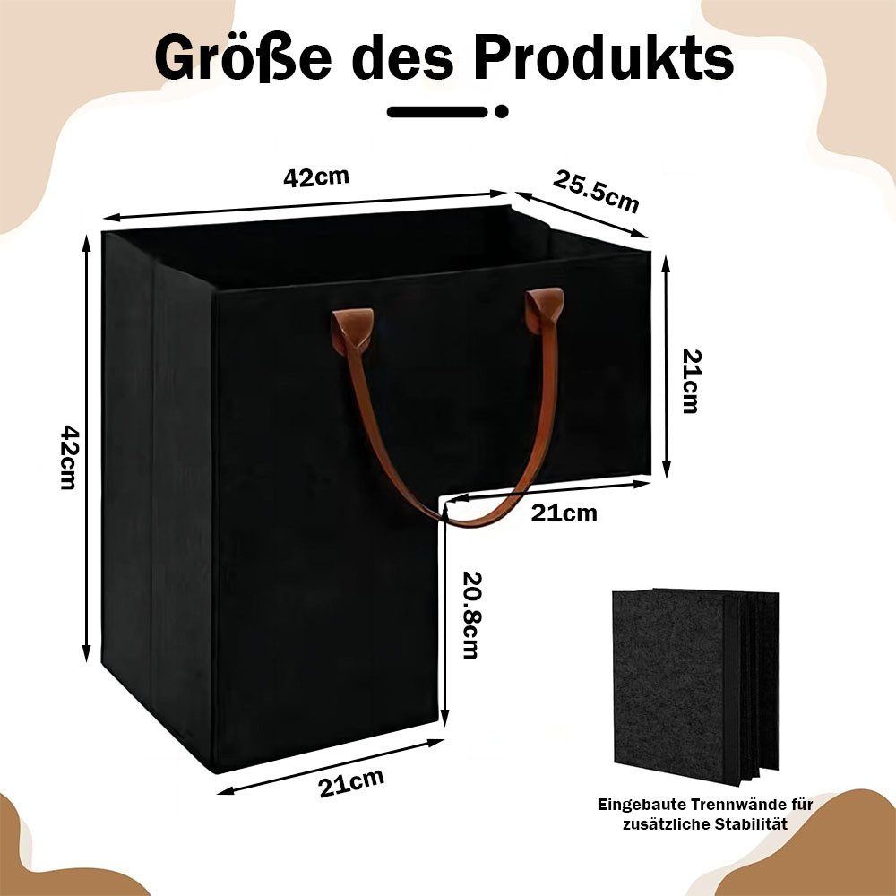 NUODWELL Treppenkorb Treppenkorb Stufenkorb Filz, Aufbewahrungsbox Mit Grif günstig online kaufen