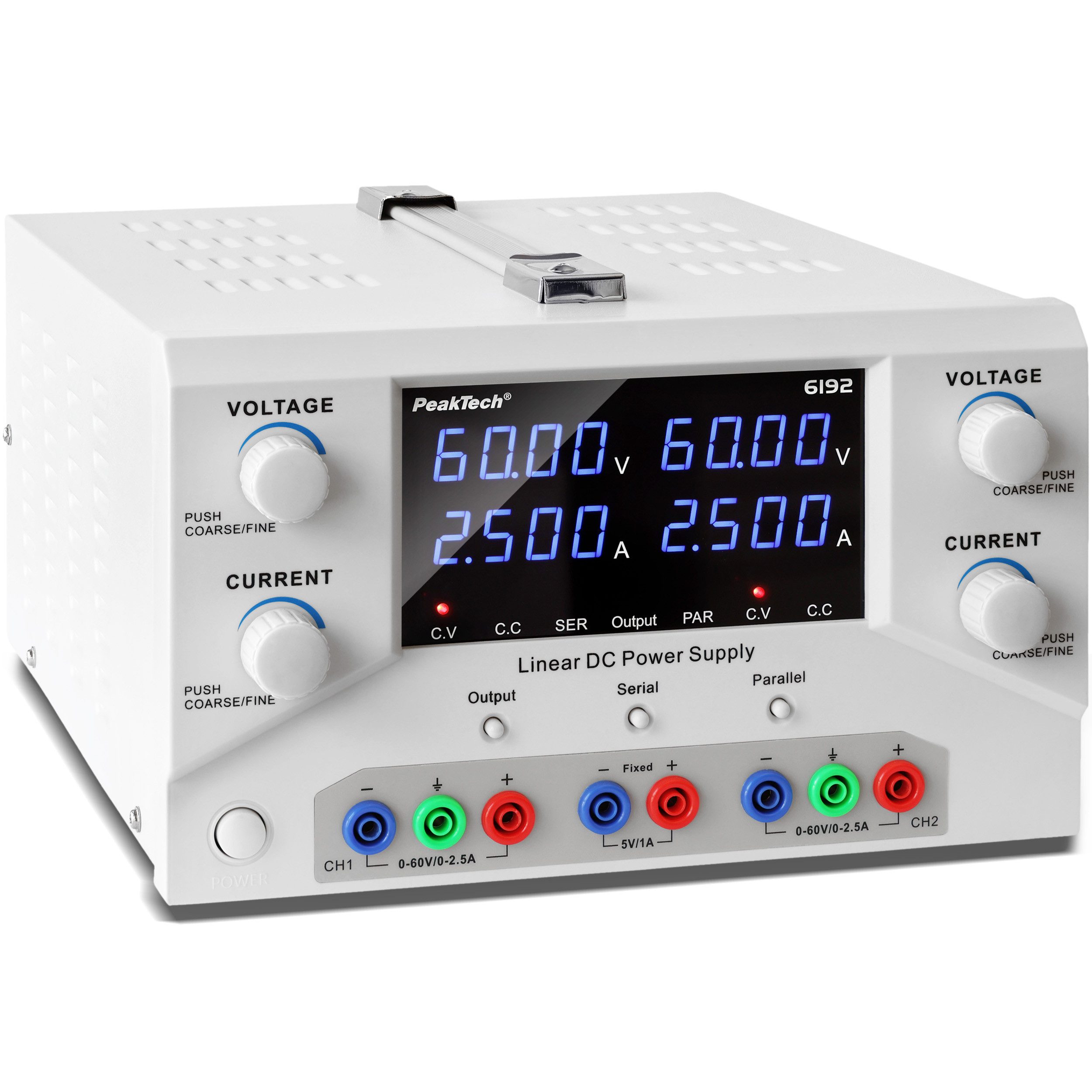 PeakTech PeakTech 6190 - 6194 DC Labornetzteile SELV linear geregelte Netzteile Labor-Netzteil (0-30V oder 0-60V und 0-2,5A, 0-5A oder 0-10A DC)