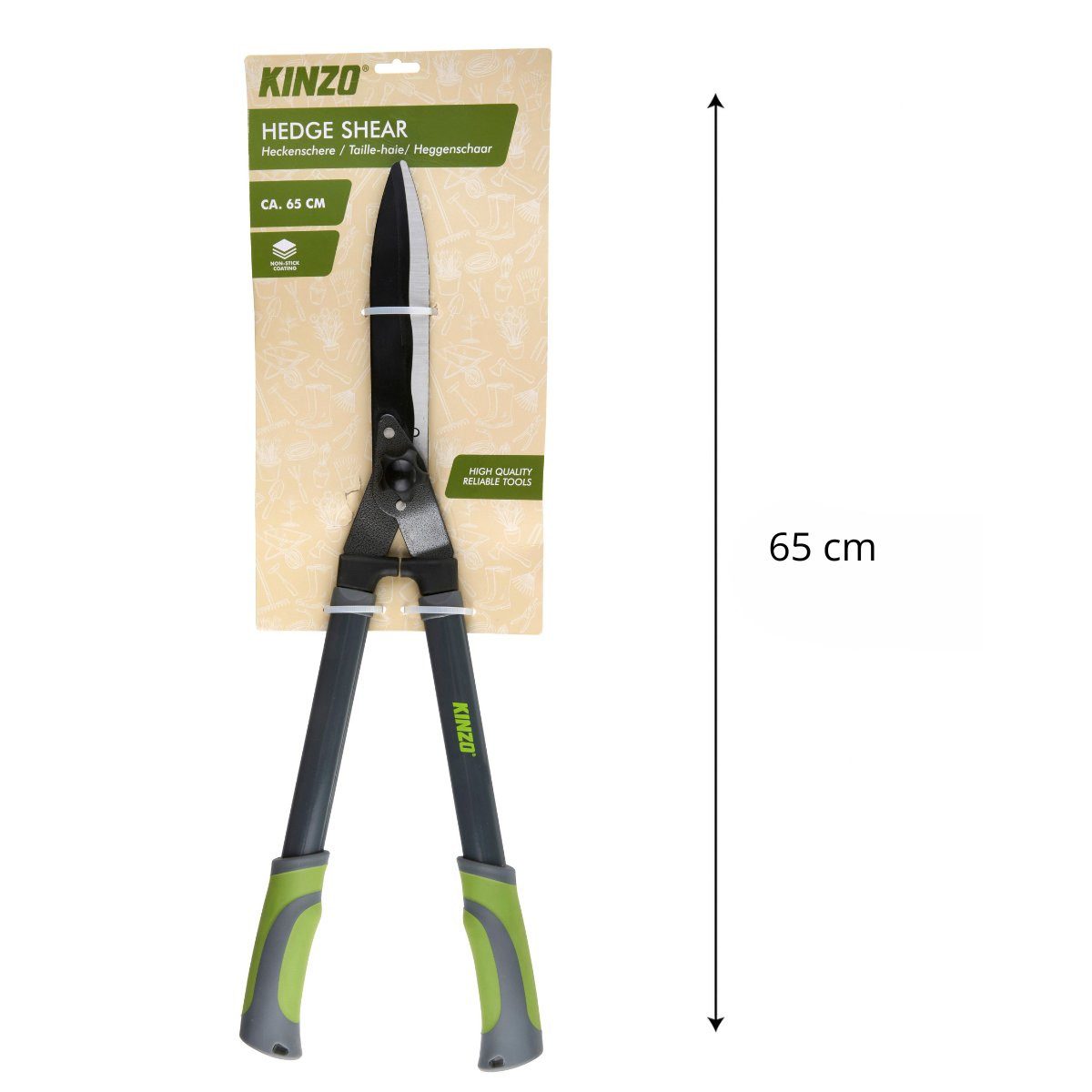 Kinzo Heckenschere Kinzo Heckenschere 65 cm - Gartenschere mit Antihaftbeschichtung
