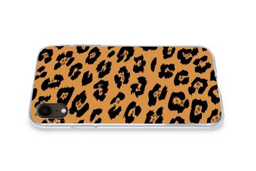MuchoWow Handyhülle Pantherdruck - Orange - Schwarz, Handyhülle Apple iPhone XR, Smartphone-Bumper, Print, Handy