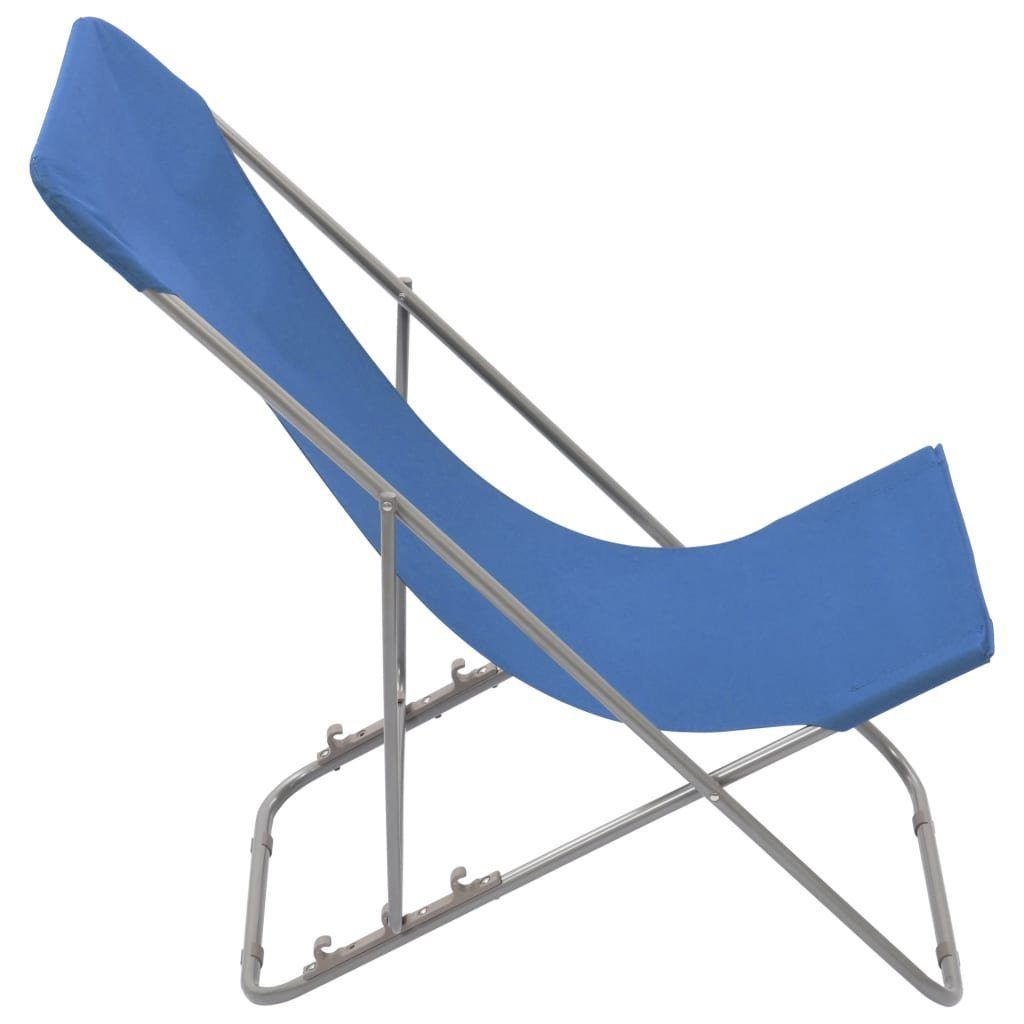 (2 Strandstühle Stahl Blau Oxford-Gewebe vidaXL Stk. Klappbare und 2 Blau St) | Gartenstuhl Blau