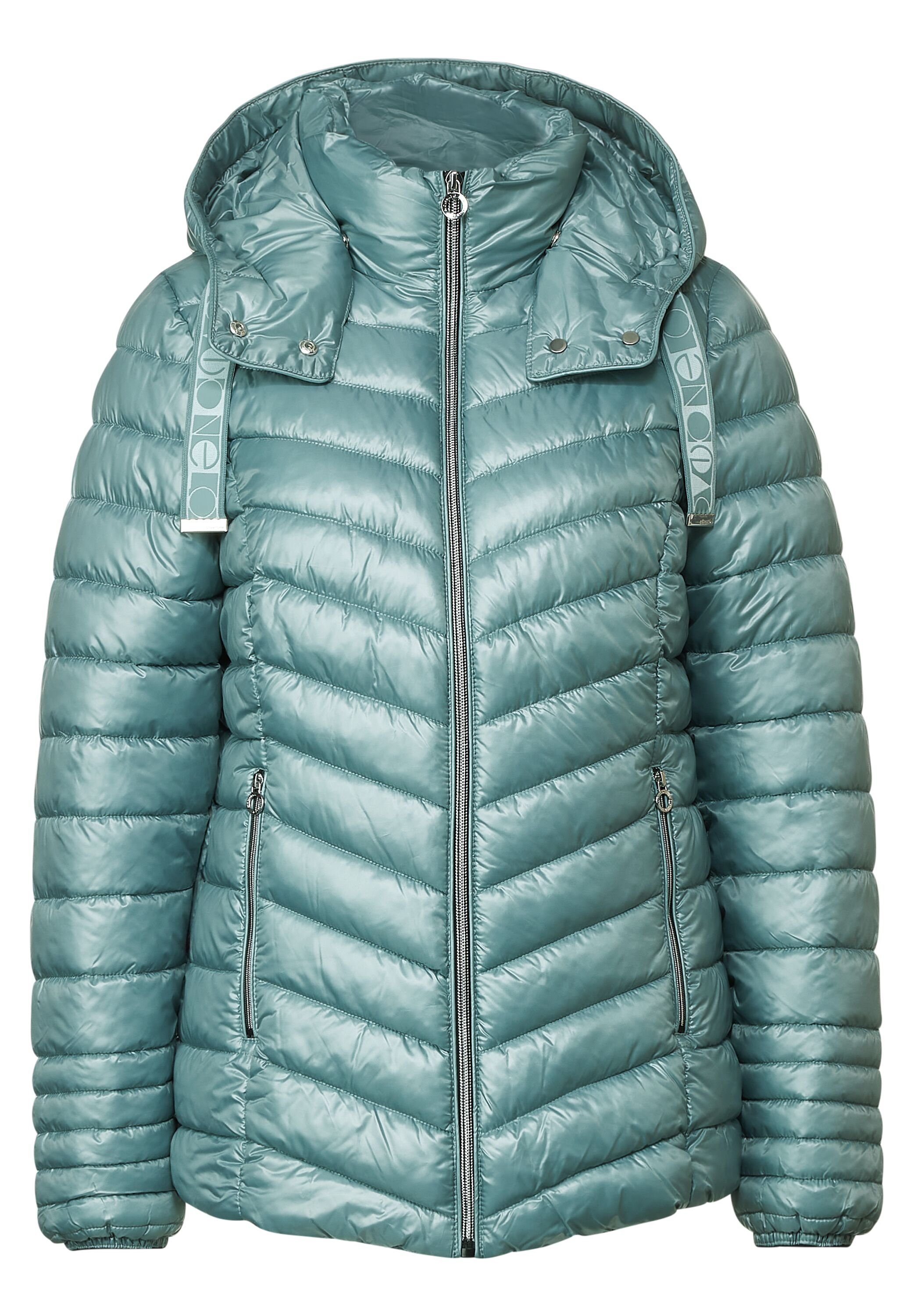 STREET ONE Outdoorjacke Kapuze Polar Steppjacke (1-St) Mi polar Kurze mint Street One Kapuze in mit