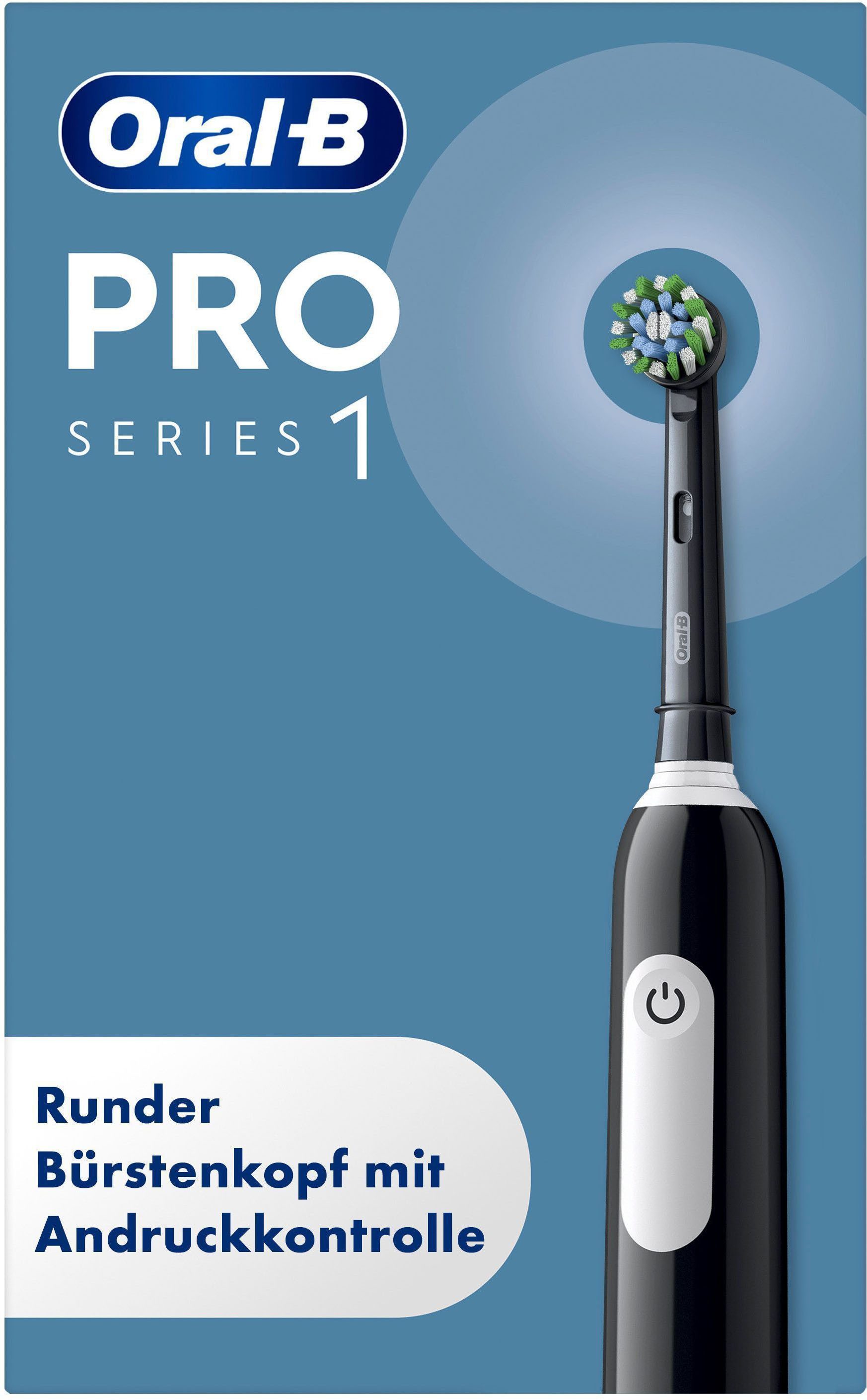 Oral-B Elektrische Zahnbürste PRO Series 1, Aufsteckbürsten: 1 St., Drucksensor