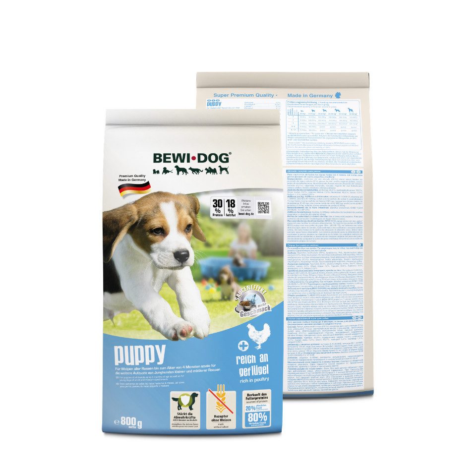 Bewi Dog Puppy - Trockenfutter mit Geflügel & Fisch für Welpen, Trockenfutter für: Hunde