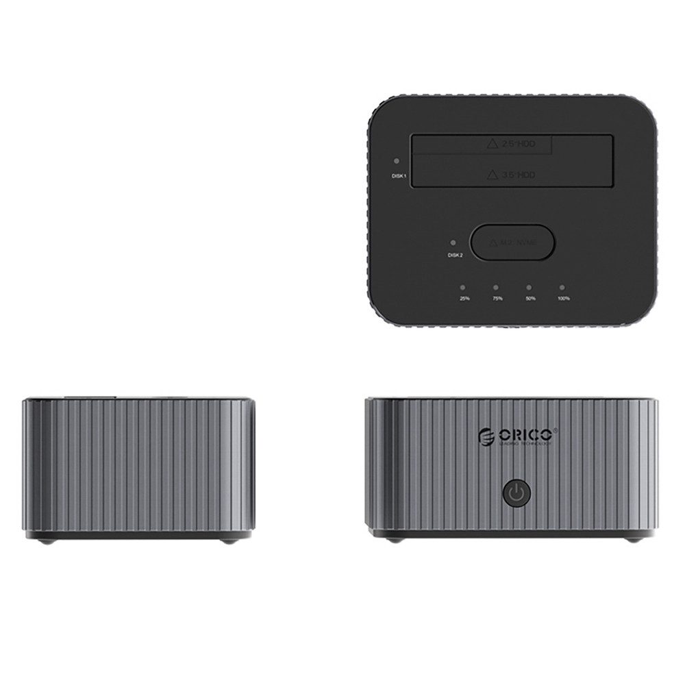 ORICO Festplatten-Dockingstation Orico 2-Disk Dockingstation mit M.2 NVME 2,5"/3,5" HDD/2,5" SSD