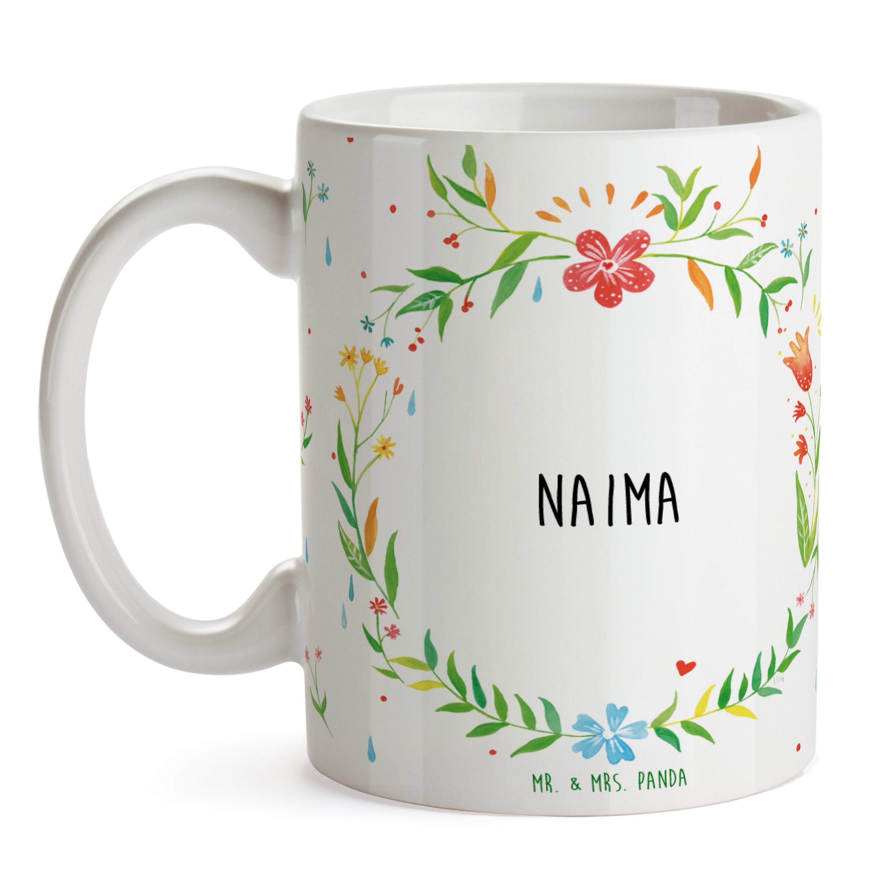 Mr. & Naima - Panda Tasse Becher, Geschenk, Keramik Tasse, Büro Porzellantasse, Kaff, Mrs. Teebecher
