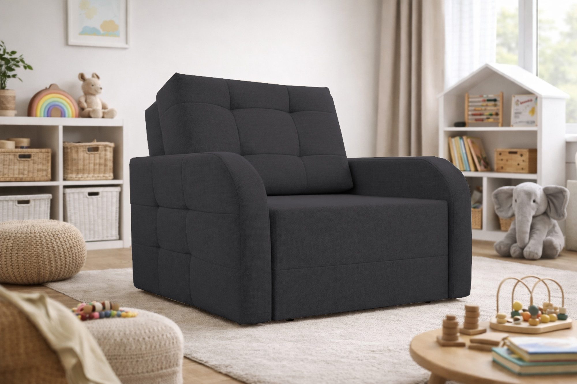 MOEBLO Kindersofa Porto 80, Schlafsessel Sofa Sessel Jugendsofa Schlafsofa 1-Sitzer Gästebett, mit Relaxfunktion