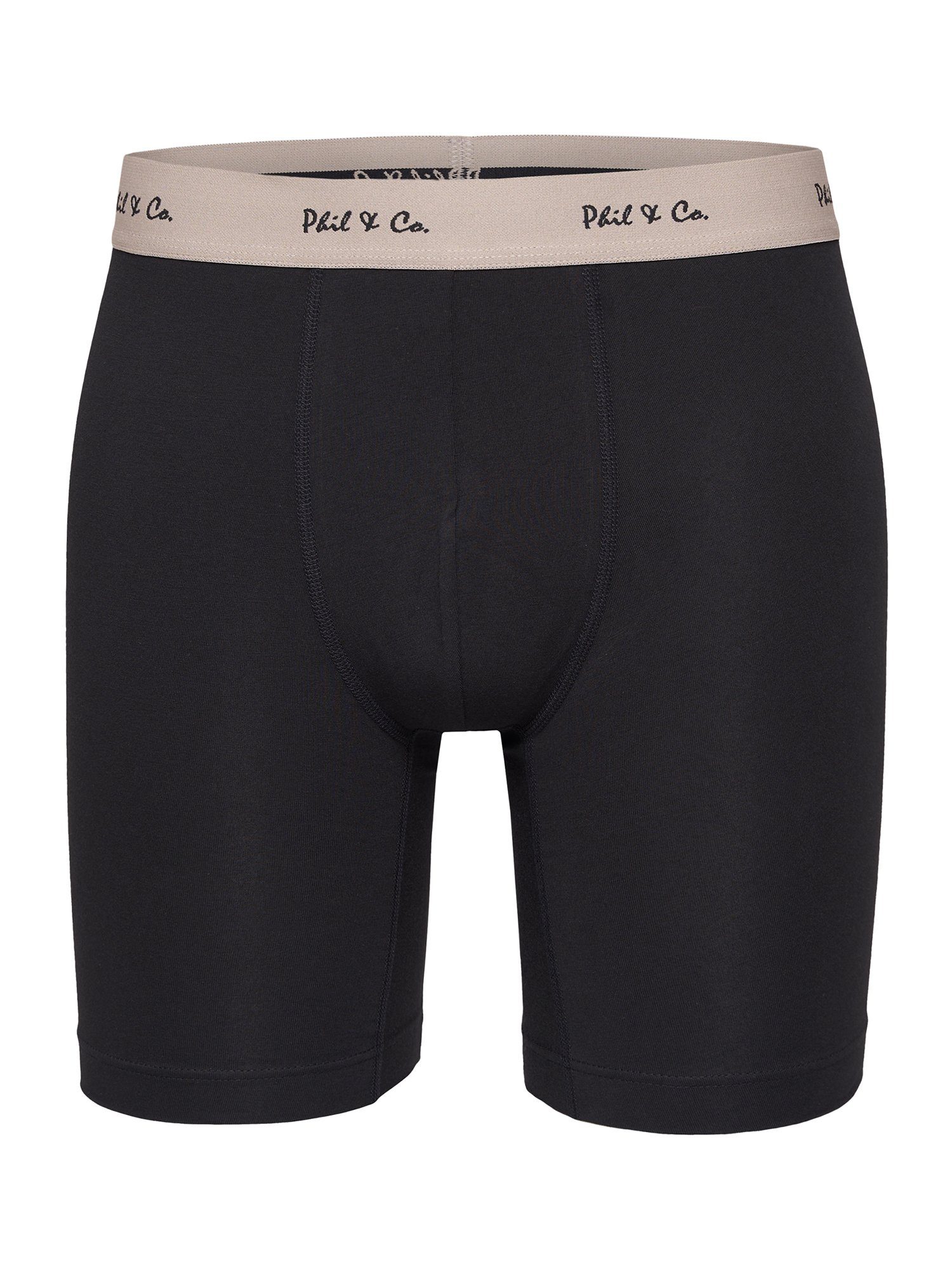 Phil & Co. Langer Boxer Long Boxer Briefs - langes Bein - Jersey - ohne störendes Etikett (9-St) Retroshorts Boxershorts Multipack Mehrpack Baumwolle Herren 9-P – Bild 4 von 4