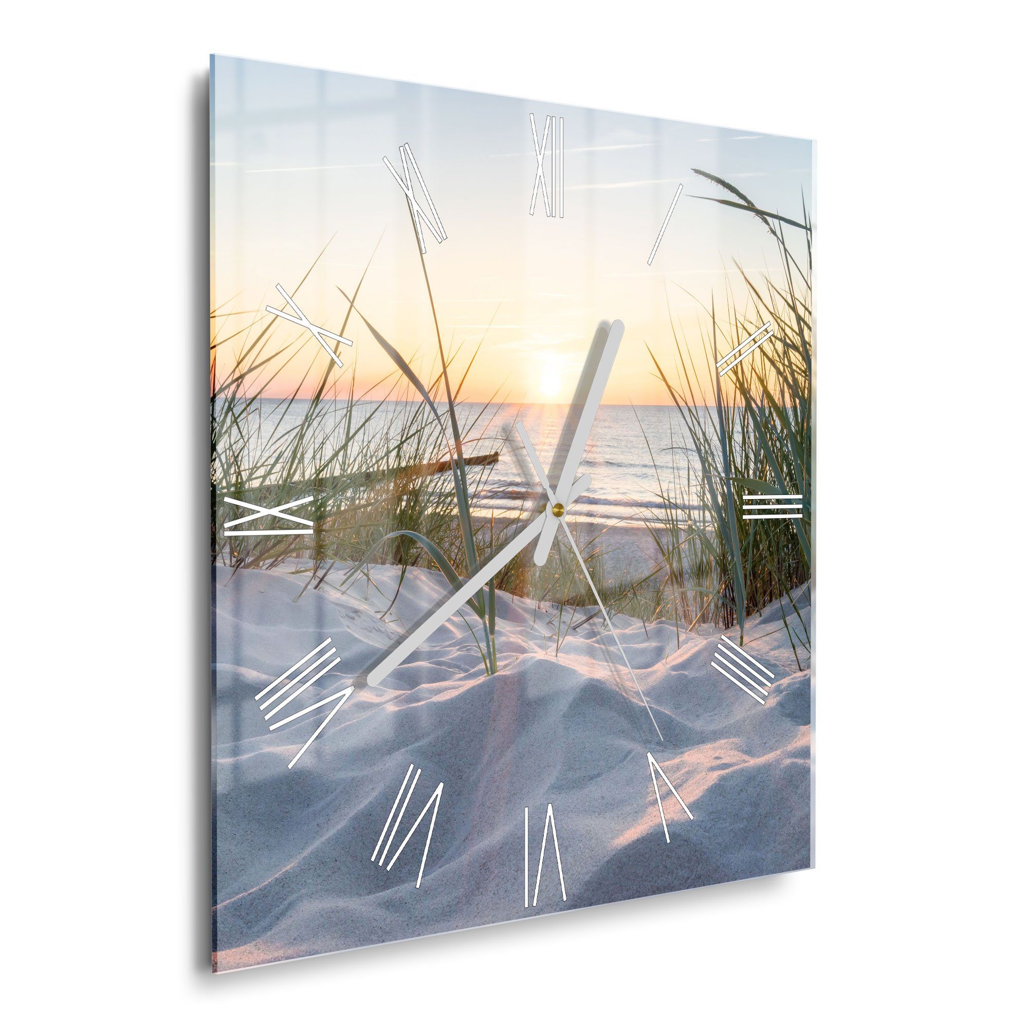 DEQORI Wanduhr 'Ostsee Sonnenuntergang' (Glas Glasuhr günstig online kaufen