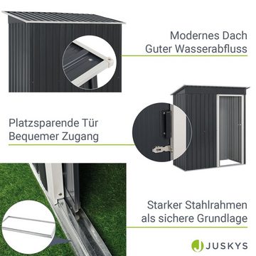 Juskys Gartenhaus S, BxT: 161x86 cm, mit Pultdach, Schiebetür, Fundamentrahmen, Werkzeughalter, 1 m²