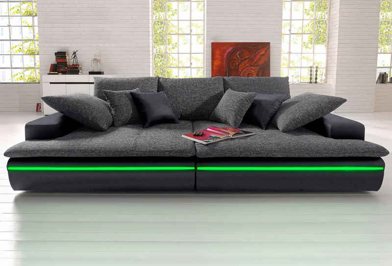 Mr. Couch Big-Sofa Haiti, wahlweise mit Kaltschaum (140kg Belastung/Sitz) und RGB-Beleuchtung