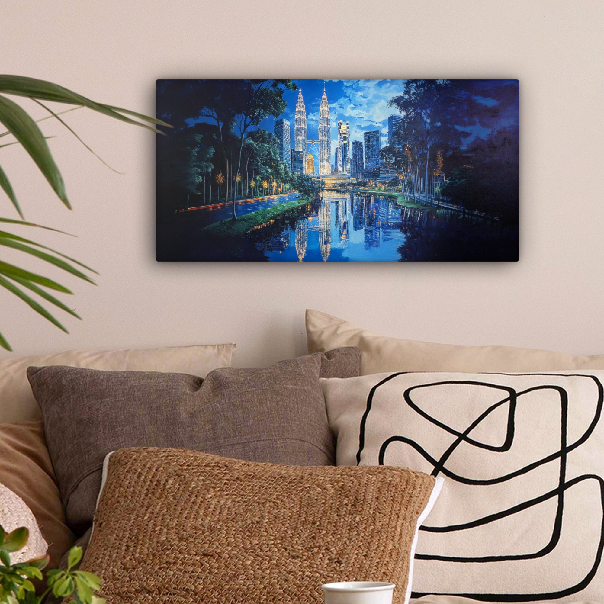OneMillionCanvasses® Leinwandbild Panorama Stadt Kuala Lumpur günstig online kaufen