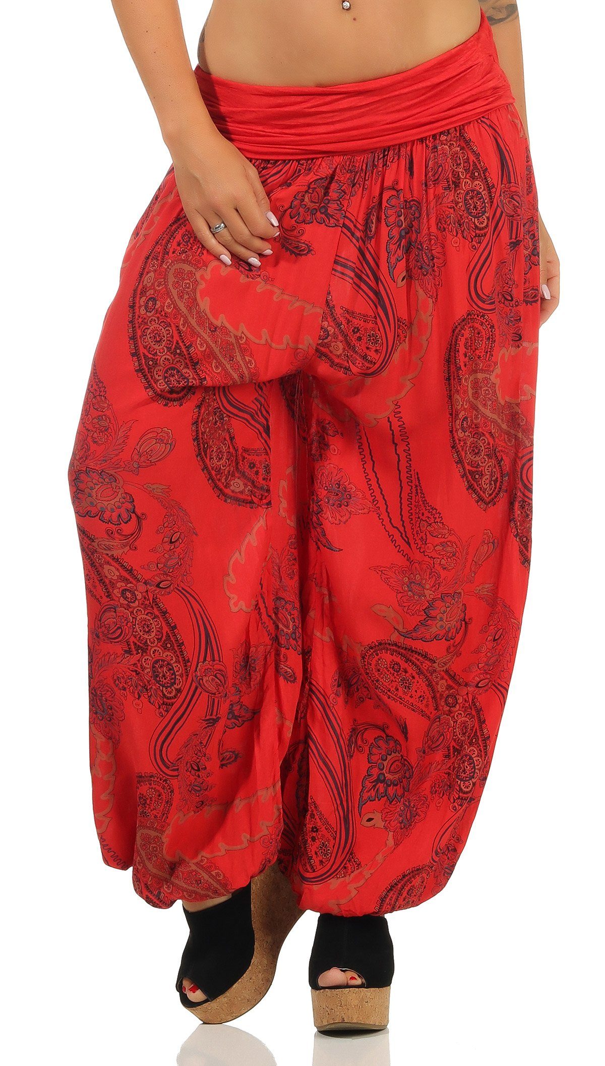 rot mit malito Haremshose Pluderhose 7185 All-Over-Print than more fashion