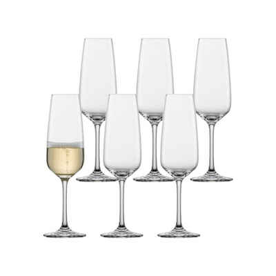 SCHOTT-ZWIESEL Champagnerglas Taste Sektgläser mit Moussierpunkt 283 ml 6er Set, Glas