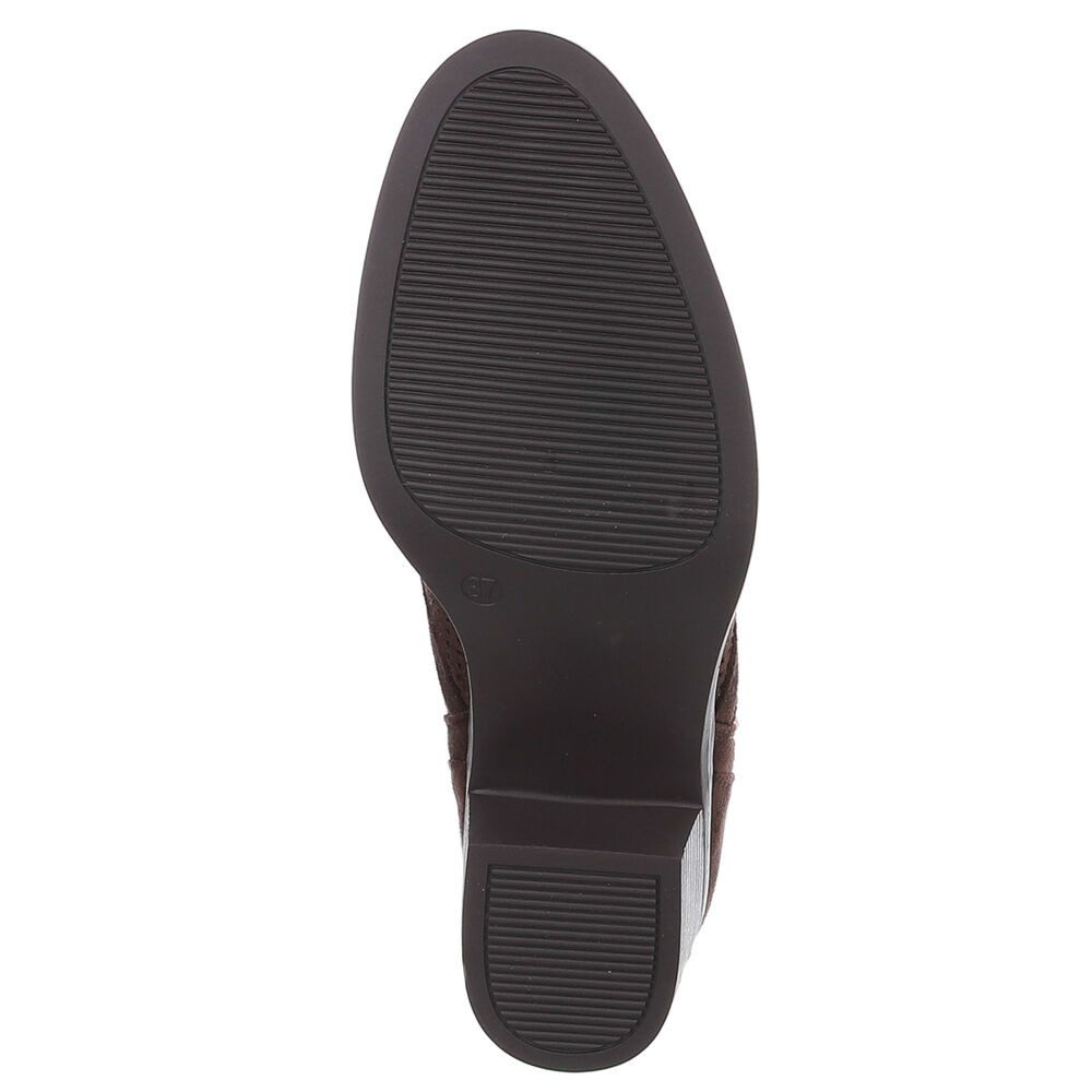 Ital-Design Modische Stiefelette mit Reißverschluss und Perforation Sommerboots (91261334) Blockabsatz Stiefeletten in Dunkelbraun