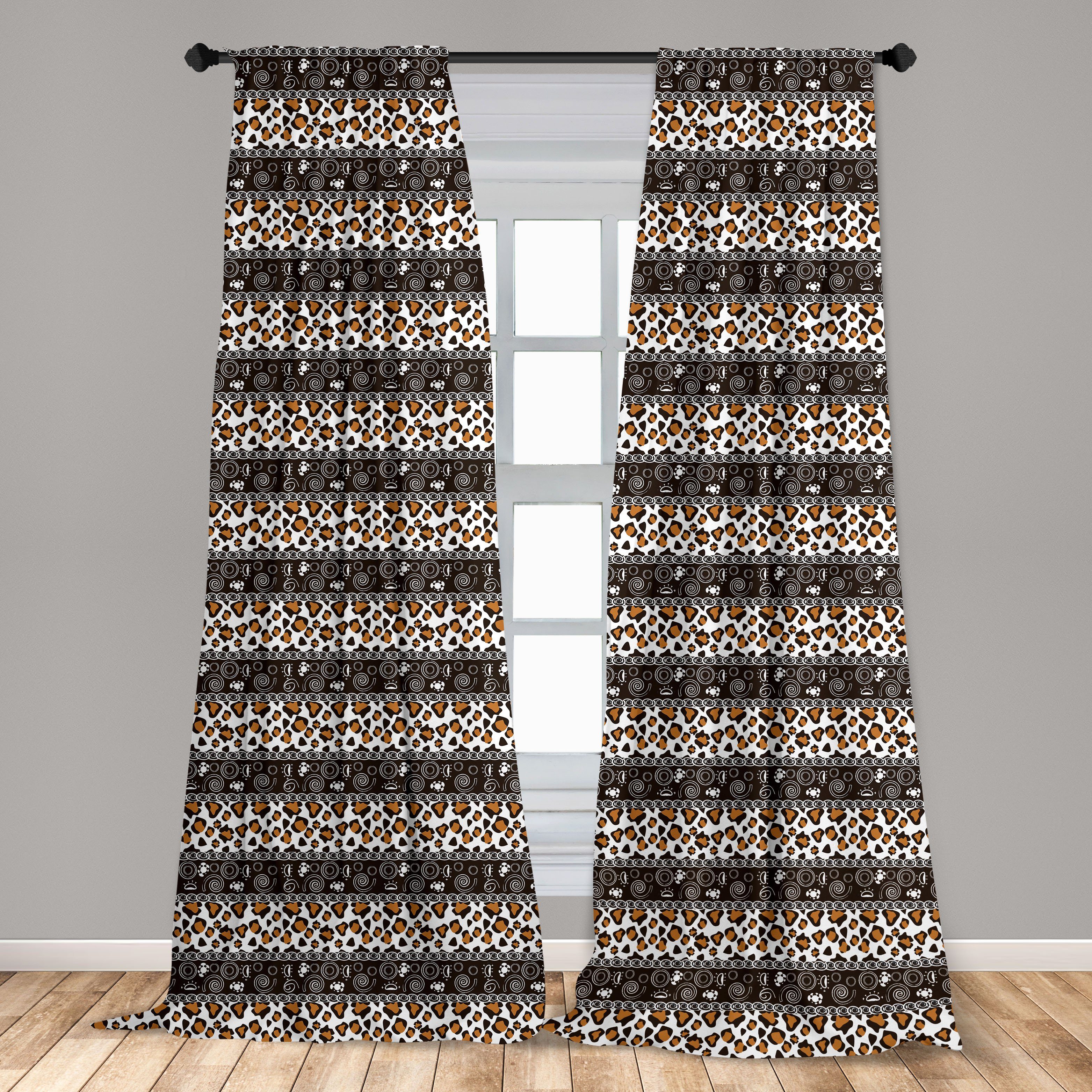 Gardine Vorhang für Dekor, Wohnzimmer Schlafzimmer afrikanisch Abakuhaus, Cheetah-Haut-Kreise Microfaser