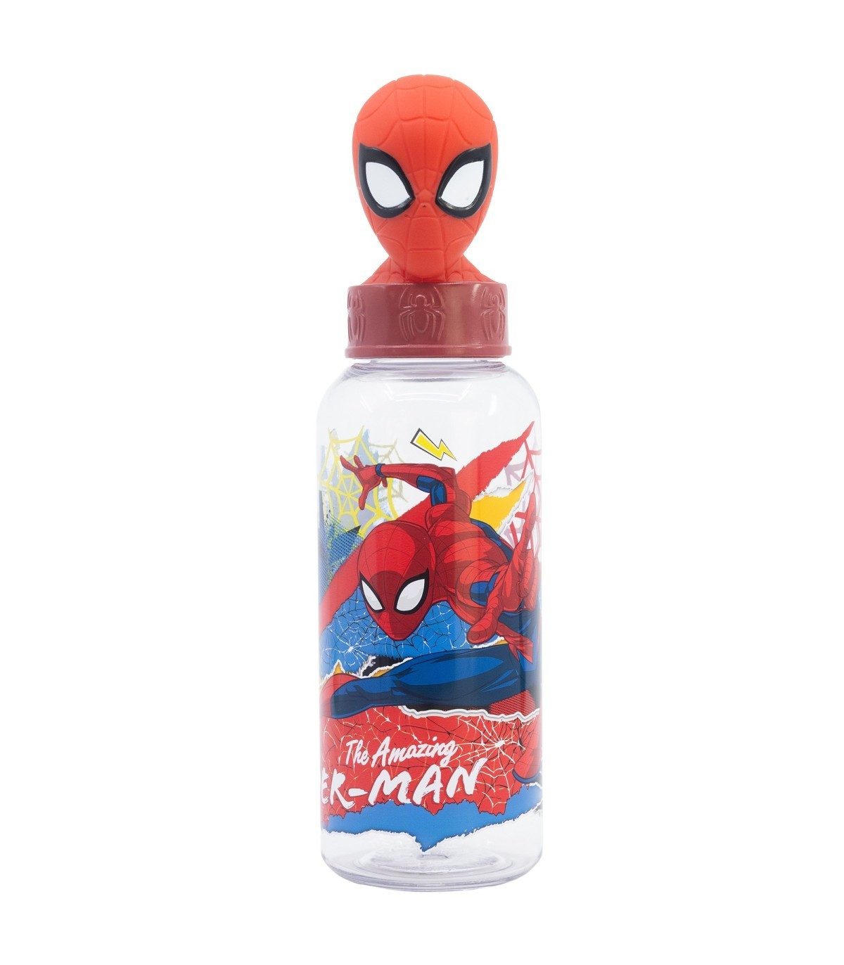 Spiderman Trinkflasche Kinder Wasserflasche 560 ml mit integriertem Strohhalm