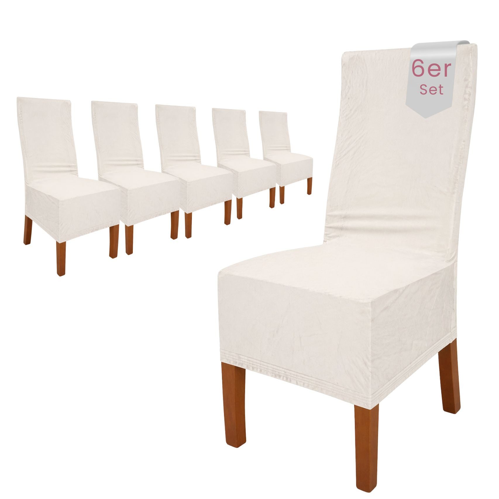 sh SCHEFFLER-HOME LIVE HOMESTYLE Stuhlhusse VelvetFit Puma – elastischer Stuhlbezug, für große Stühle, Samt-Optik, Idealmaße 46×66 cm Rückenlehne