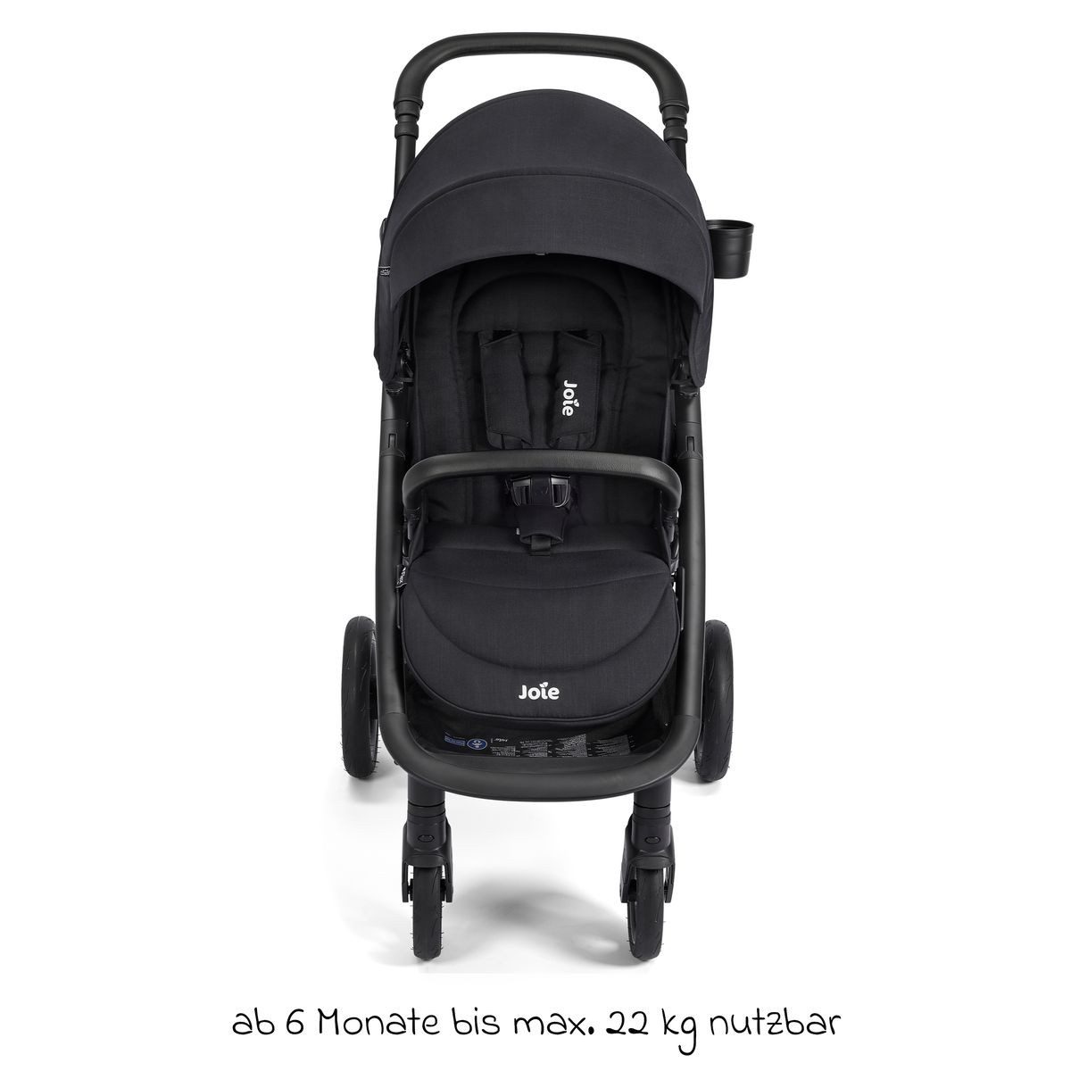 Joie Sport-Kinderwagen Mytrax Pro - Raven, Sportwagen bis 22 kg mit Liegefunktion & Regenschutz höhenverstellbar