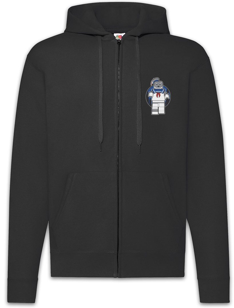 Urban Backwoods Sweatjacke Marshmallow Zipper Hoodie Comic 80s Style Mann Retro Logo Real (1-tlg) Geisterjäger Man Ghostbusters Stay