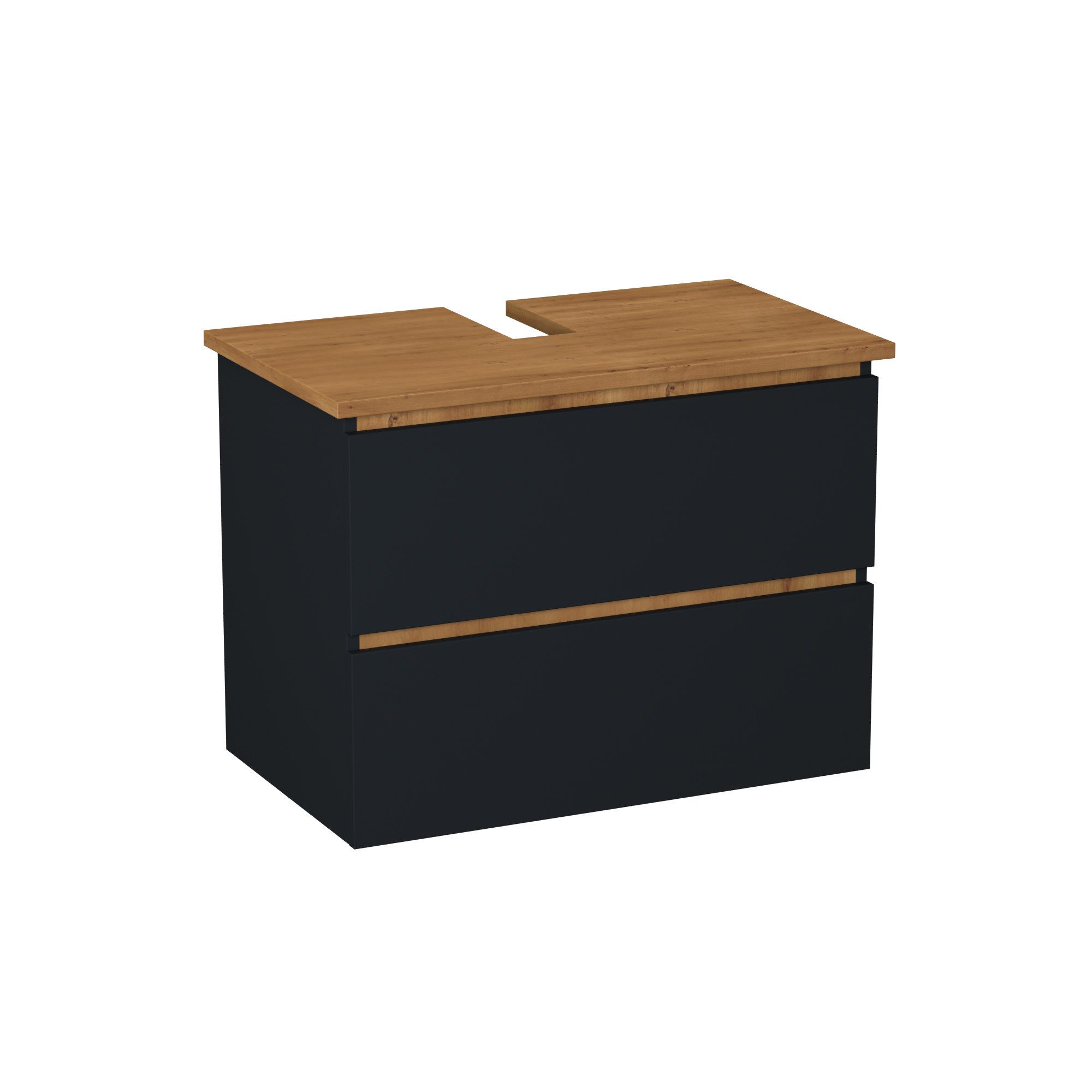 GARLIVO Waschbeckenunterschrank GLB-80 mit Schubladen, Badezimmer Waschtischunterschrank, Anthrazit Breite 80 cm, Soft-Close, Push-to-open/Tip-on, hängend