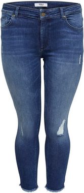 ONLY CARMAKOMA Skinny-fit-Jeans CARWILLY REG SKINNY ANK JEANS mit Fransensaum