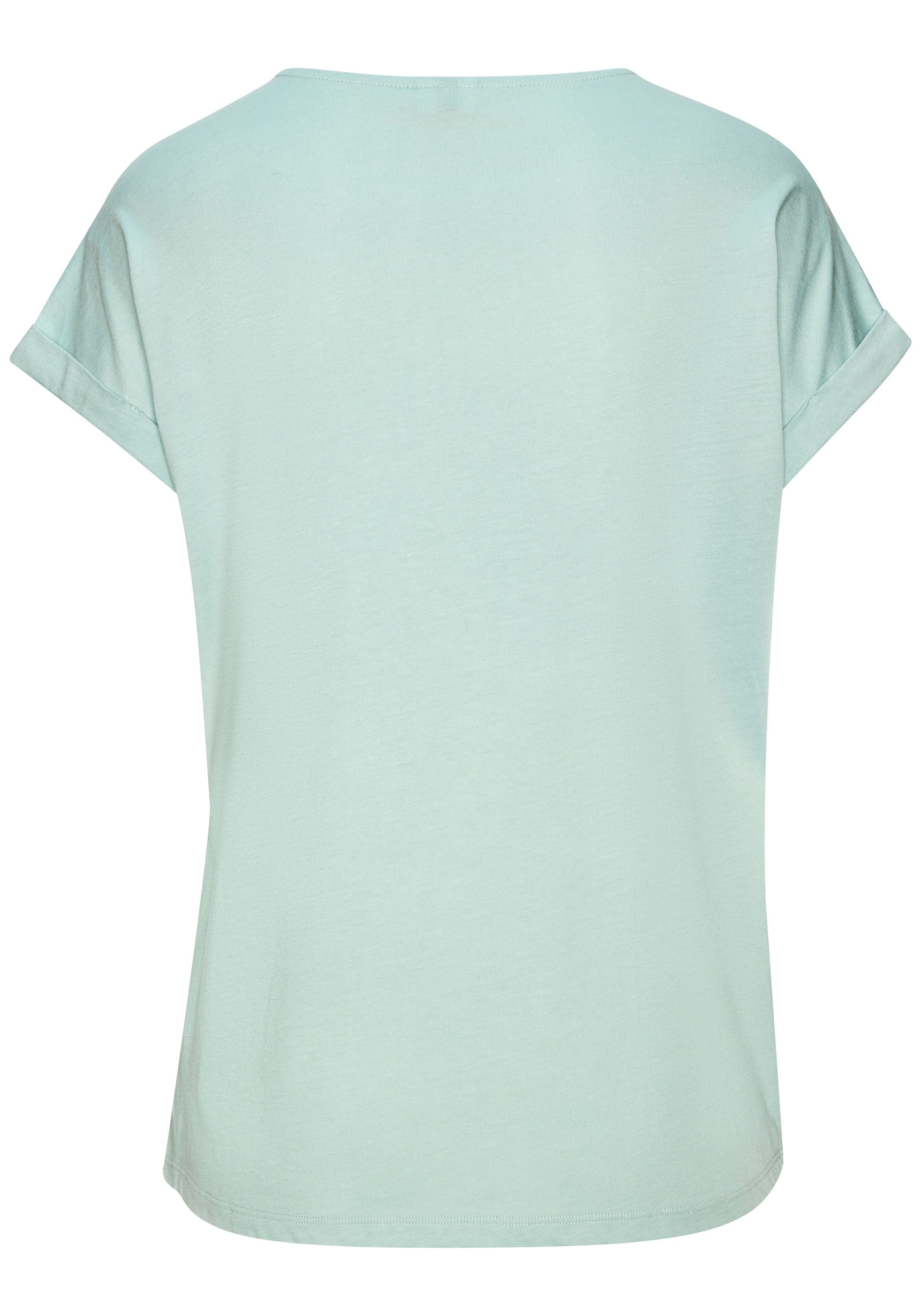 Vivance T-Shirt mit glänzendem Frontprint aus angenehmer Baumwoll-Modal-Qualität