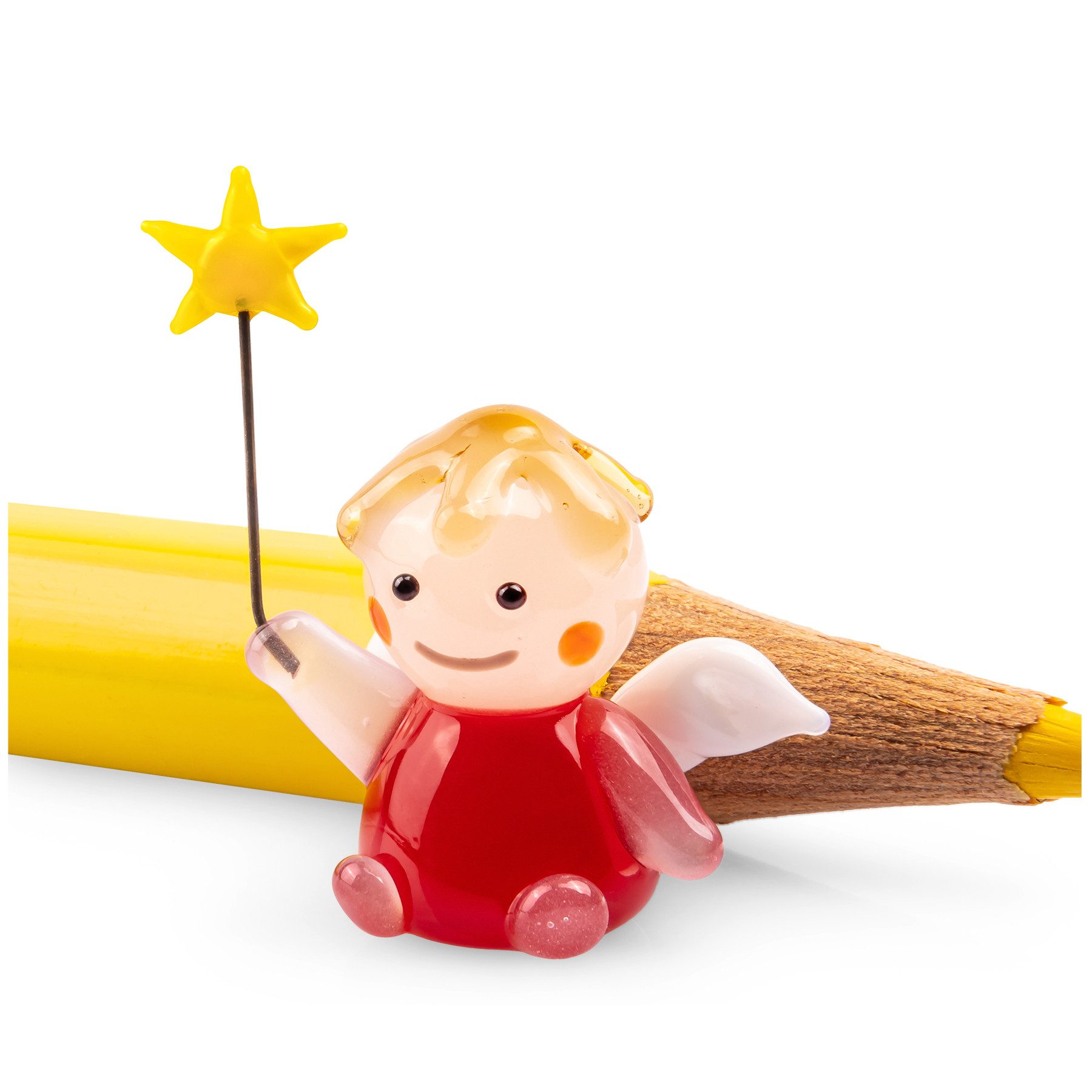 SIKORA Tierfigur 26XS Mini Glasfigur Engel mit Stern H: (inkl. Stern) 2,0 cm