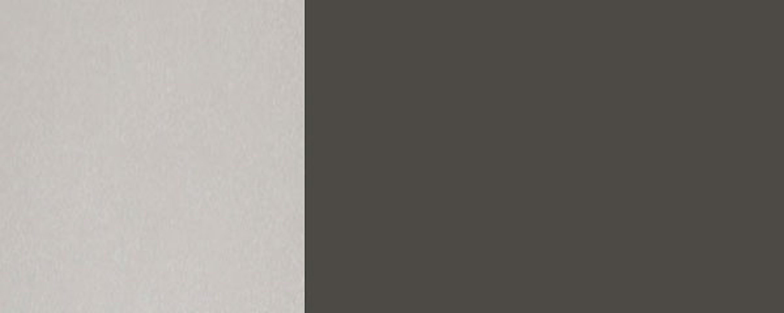 1-türig umbragrau & Glaseinsatz Front- Eckhängeschrank Korpusfarbe matt (Tivoli) RAL wählbar Feldmann-Wohnen 7022 Tivoli 60cm (glasklar)