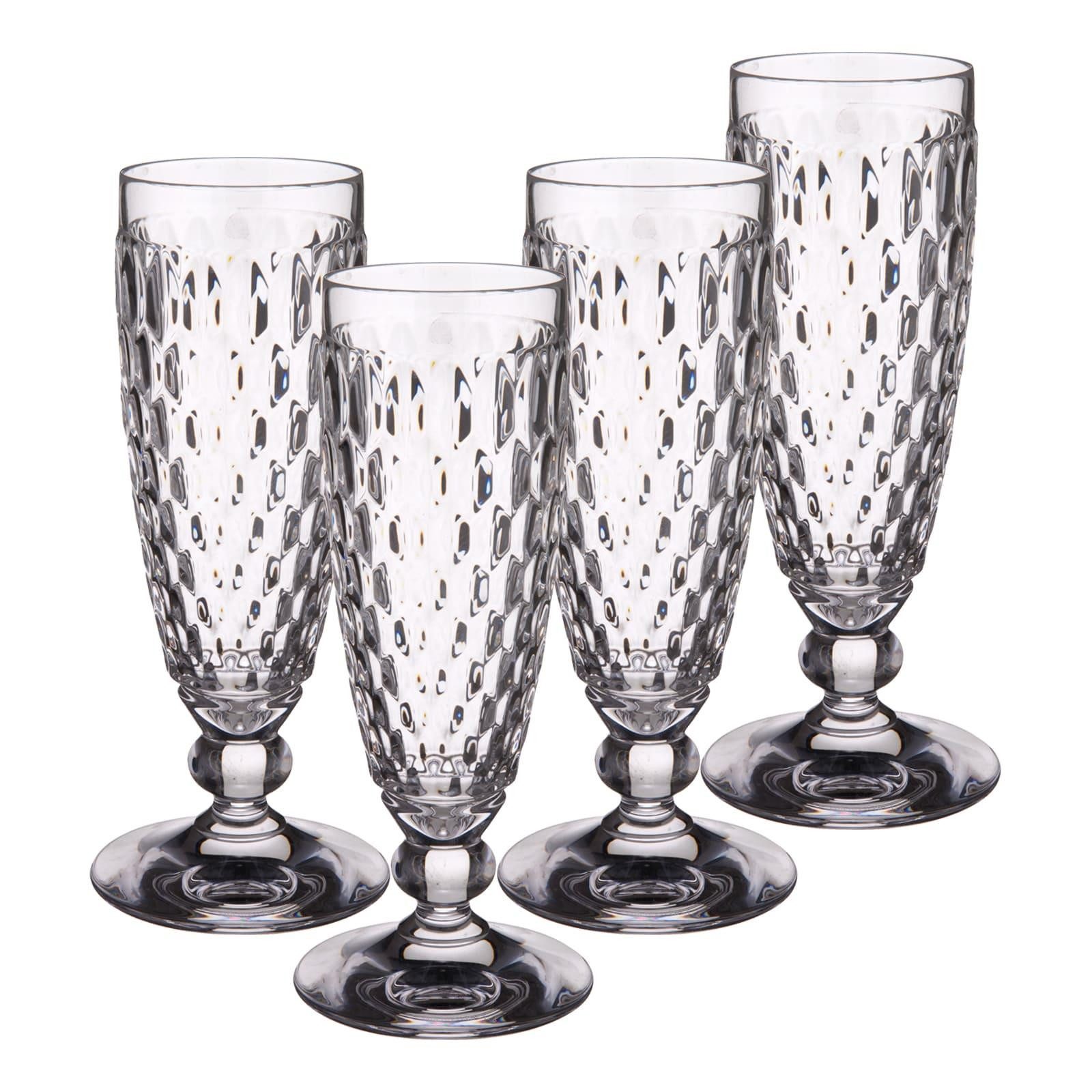 Villeroy & Boch Sektglas Boston Sektgläser 120 ml 4er Set, 4-tlg., Kristallglas