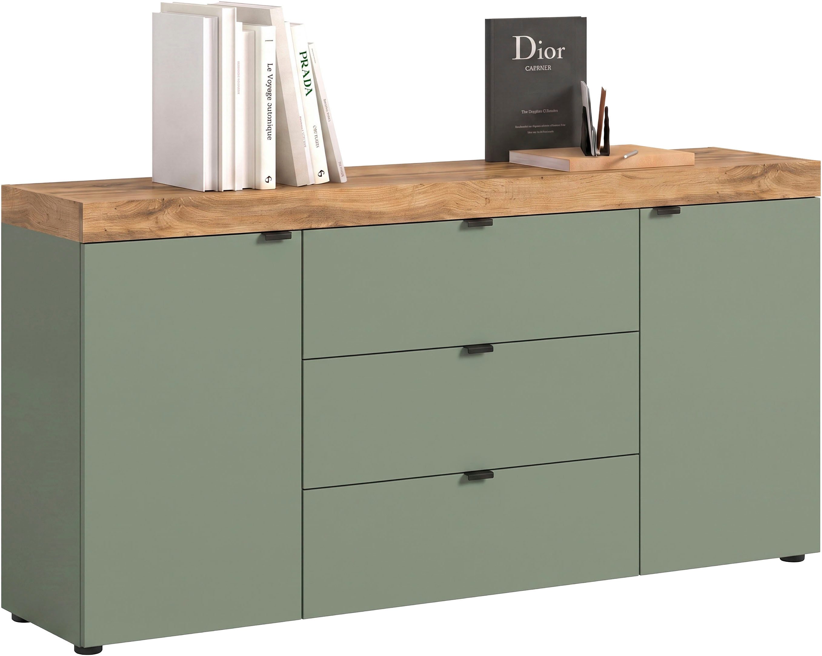 OTTO home Sideboard MAMBO II, Breite 160cm, 2 Türen, 3 Schubkästen, 4 Fächer (1 St., 2-farbige Ausführung, in verschiedenen modernen Trendfarben erhältlich), Kommode, Anrichte, Wohnzimmer, Schlafzimmer