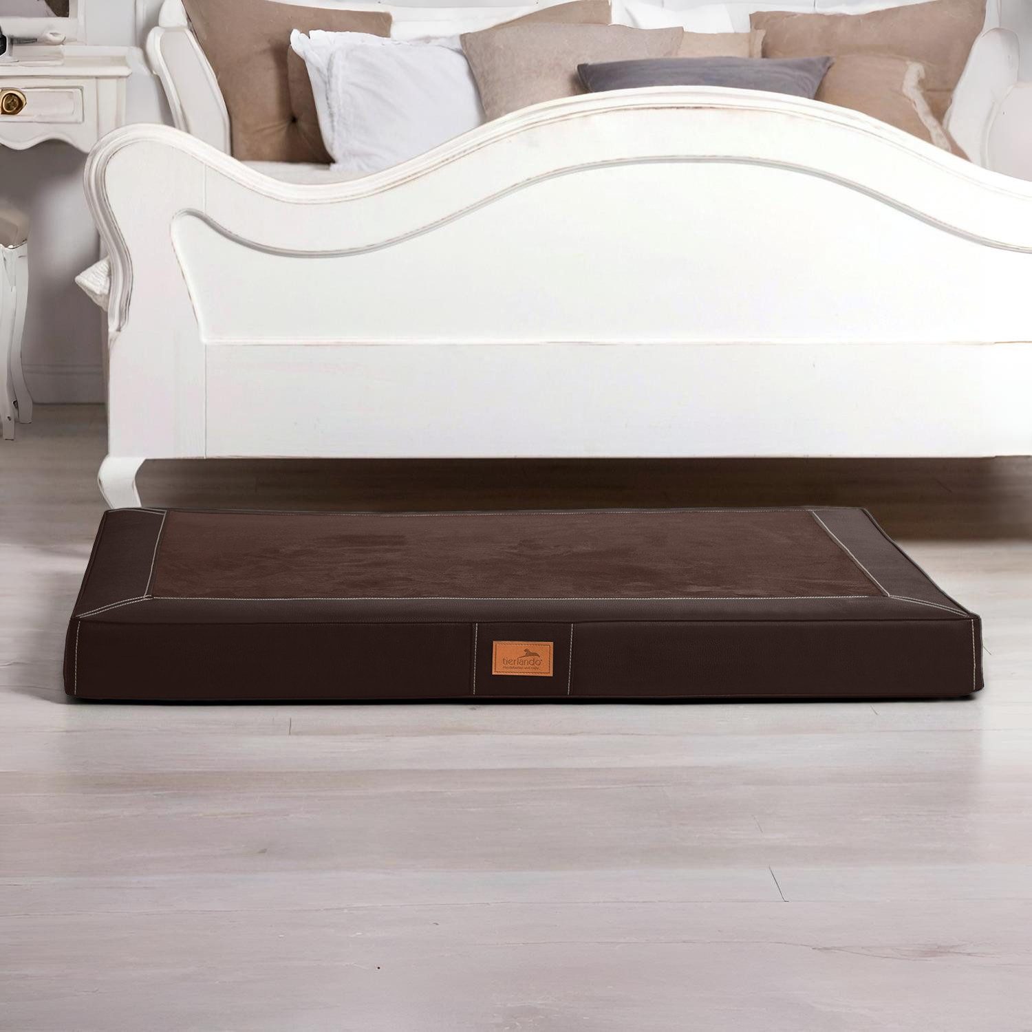 tierlando® Tierbett OSCAR VISCO Orthopädische Hundematratze Kunstleder Velours