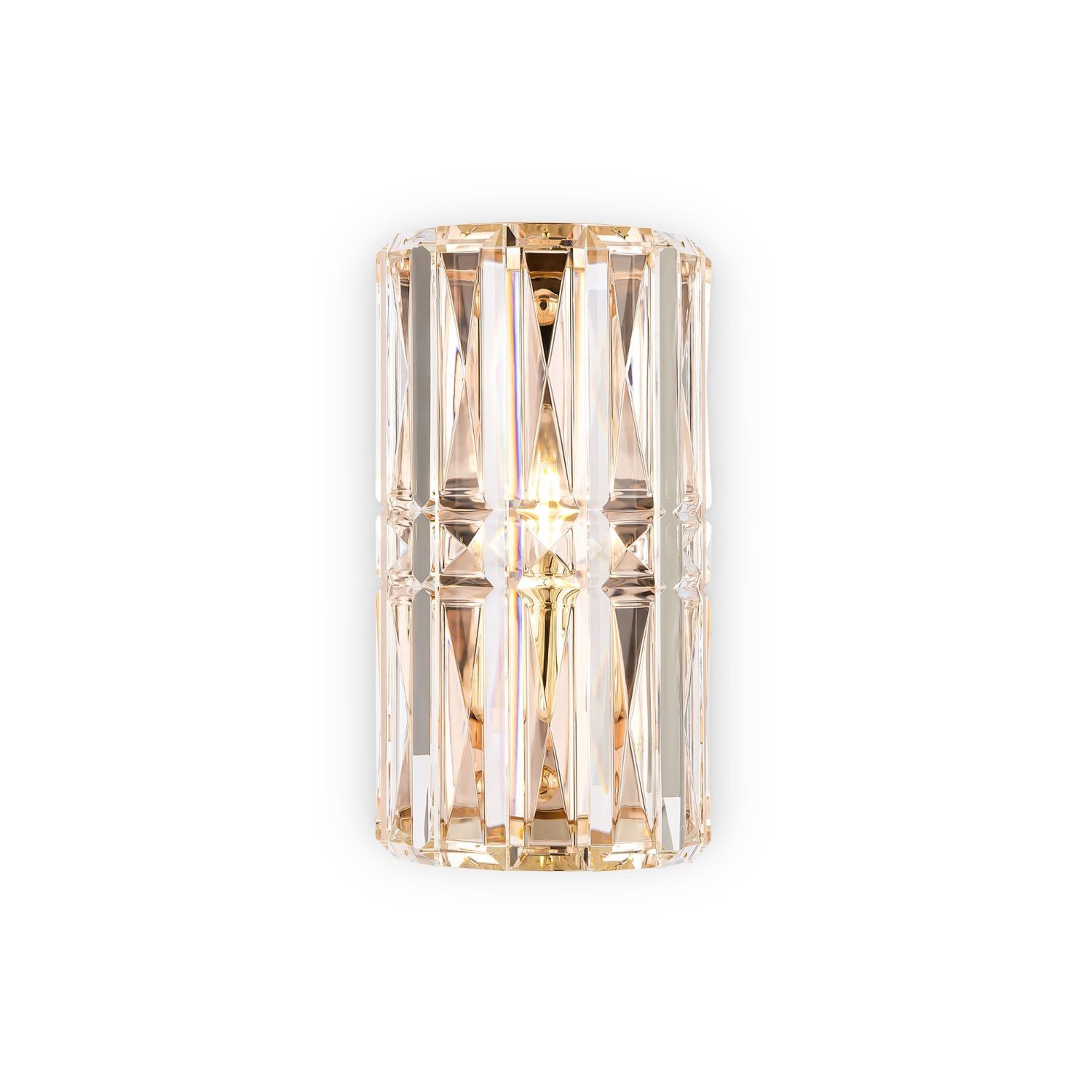 Licht-Erlebnisse Wandleuchte JONAS, ohne Leuchtmittel, Rauchglas Metall E14 H: 25 cm Kristall in Gold länglich Art Déco